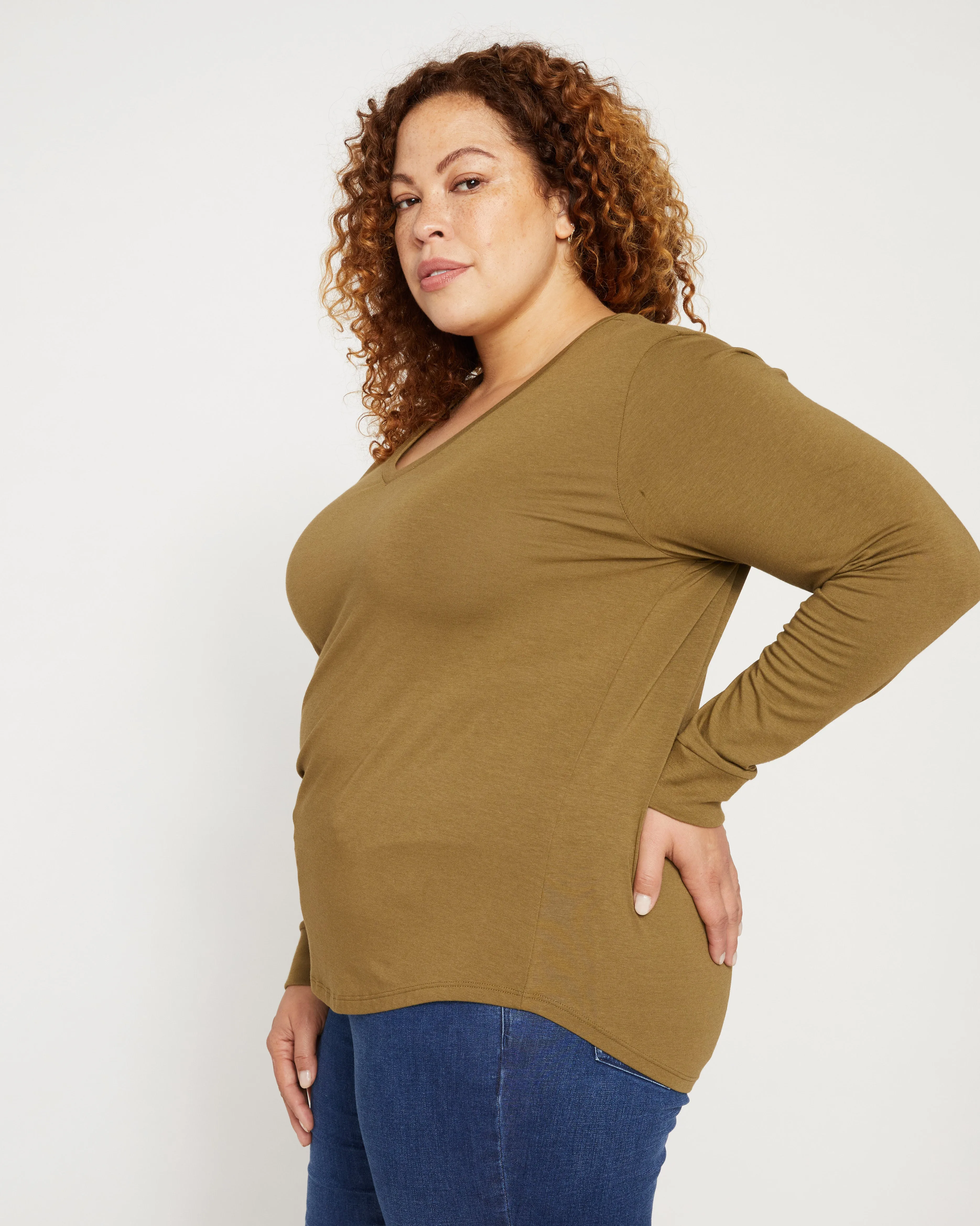 Long Sleeve V Rex - Olive sold by Universal Standard product image thumbnail 3