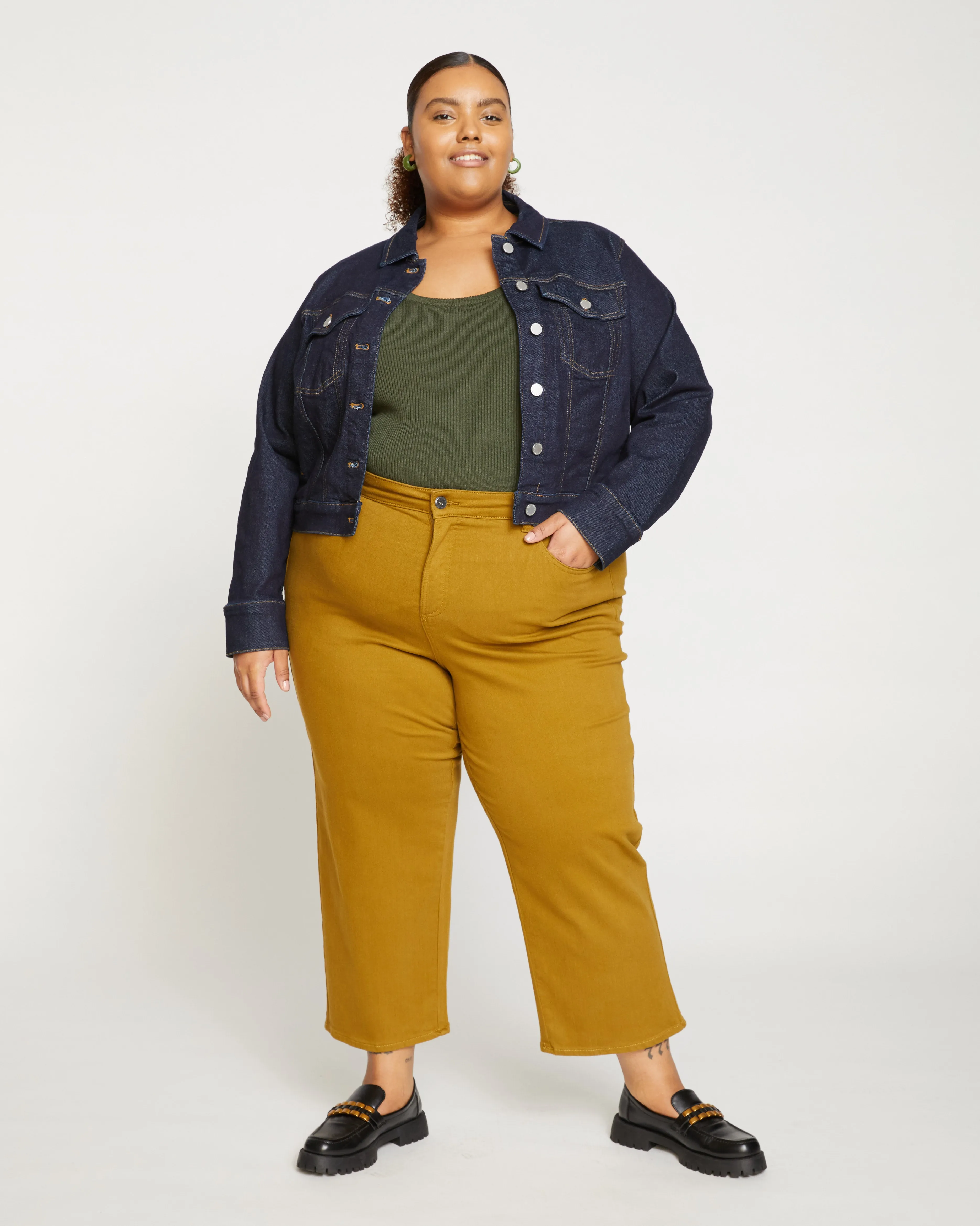 Bae Boyfriend Crop Jeans - Dried Palm sold by Universal Standard