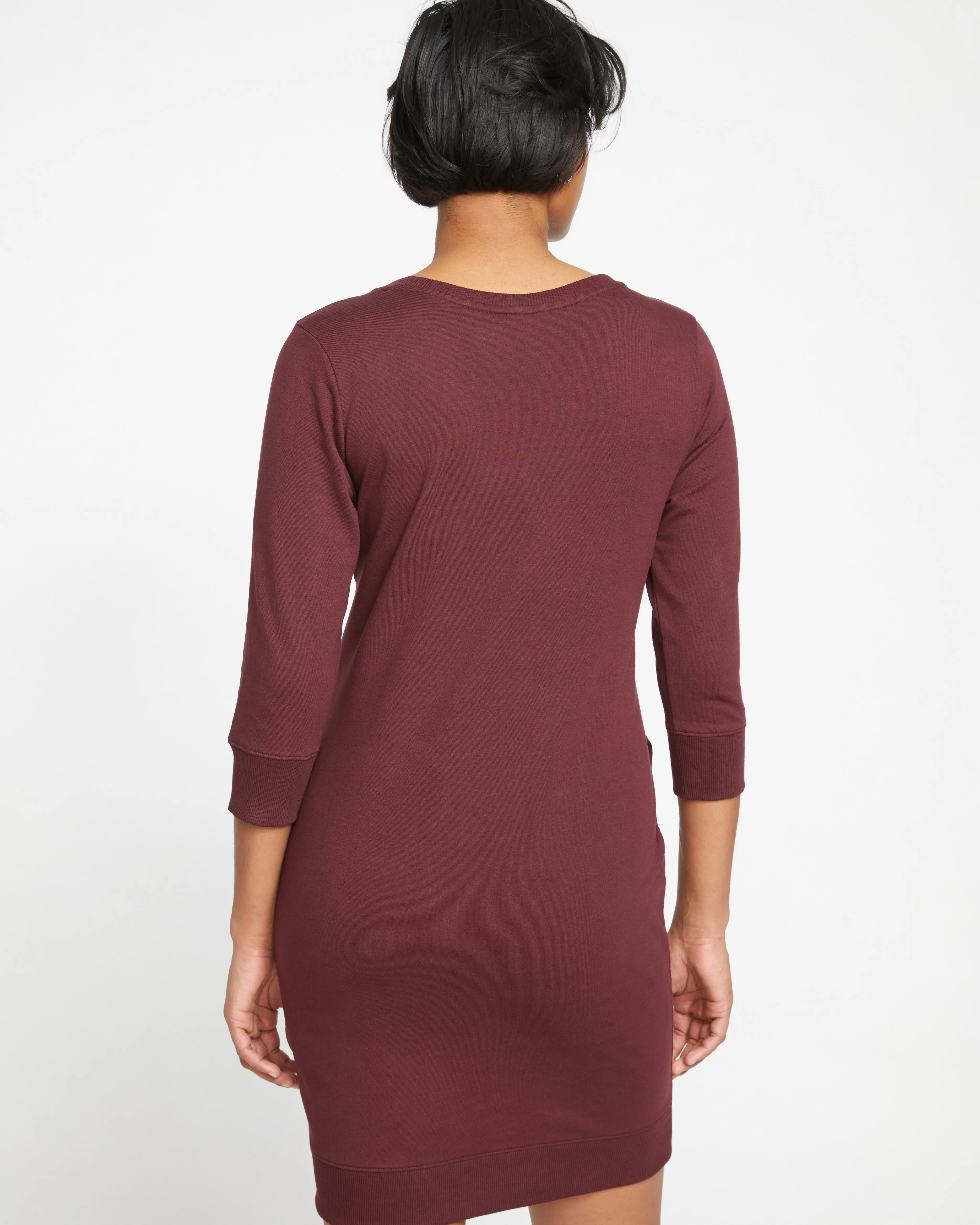 Classic Light Terry Tie Sweatshirt Dress - Black Cherry sold by Universal Standard product image thumbnail 4