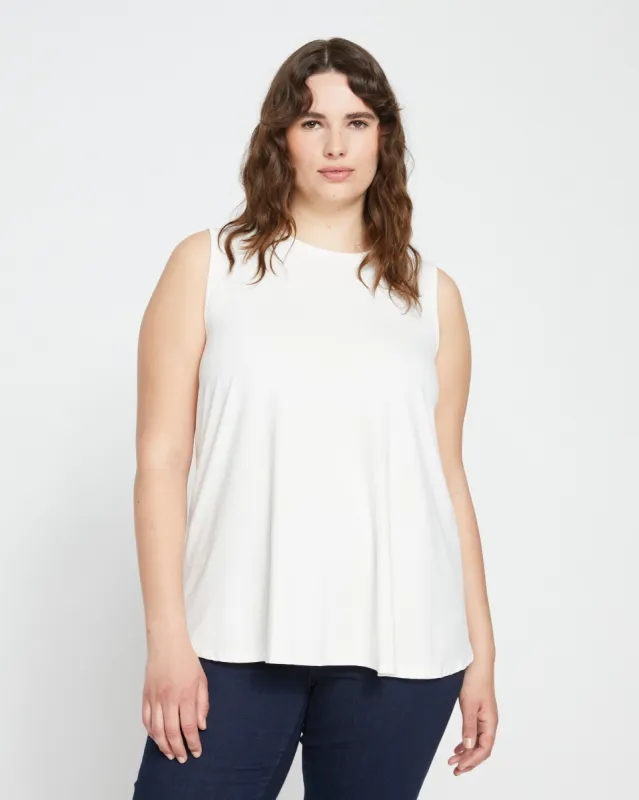 Heatwave Divine Jersey Flared Tank - White sold by Universal Standard