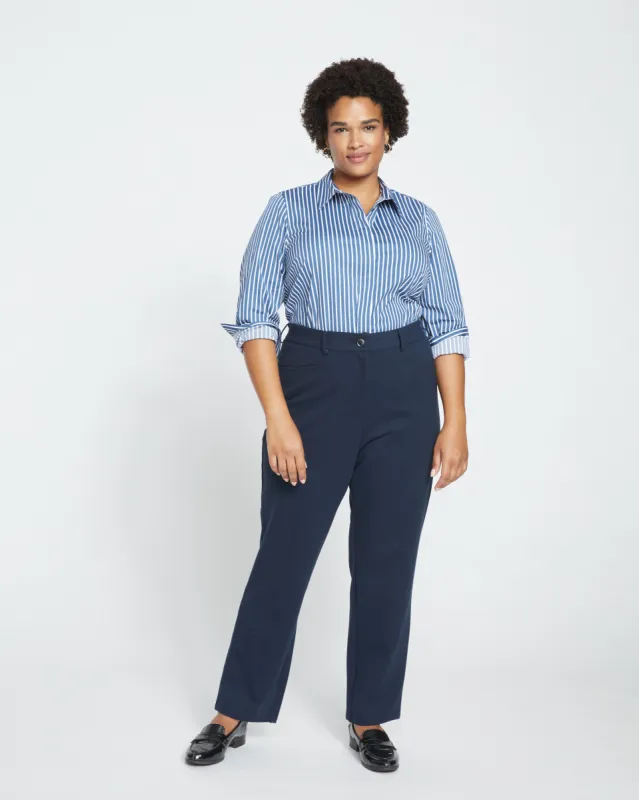 Long Cigarette Ponte Pants - Navy sold by Universal Standard