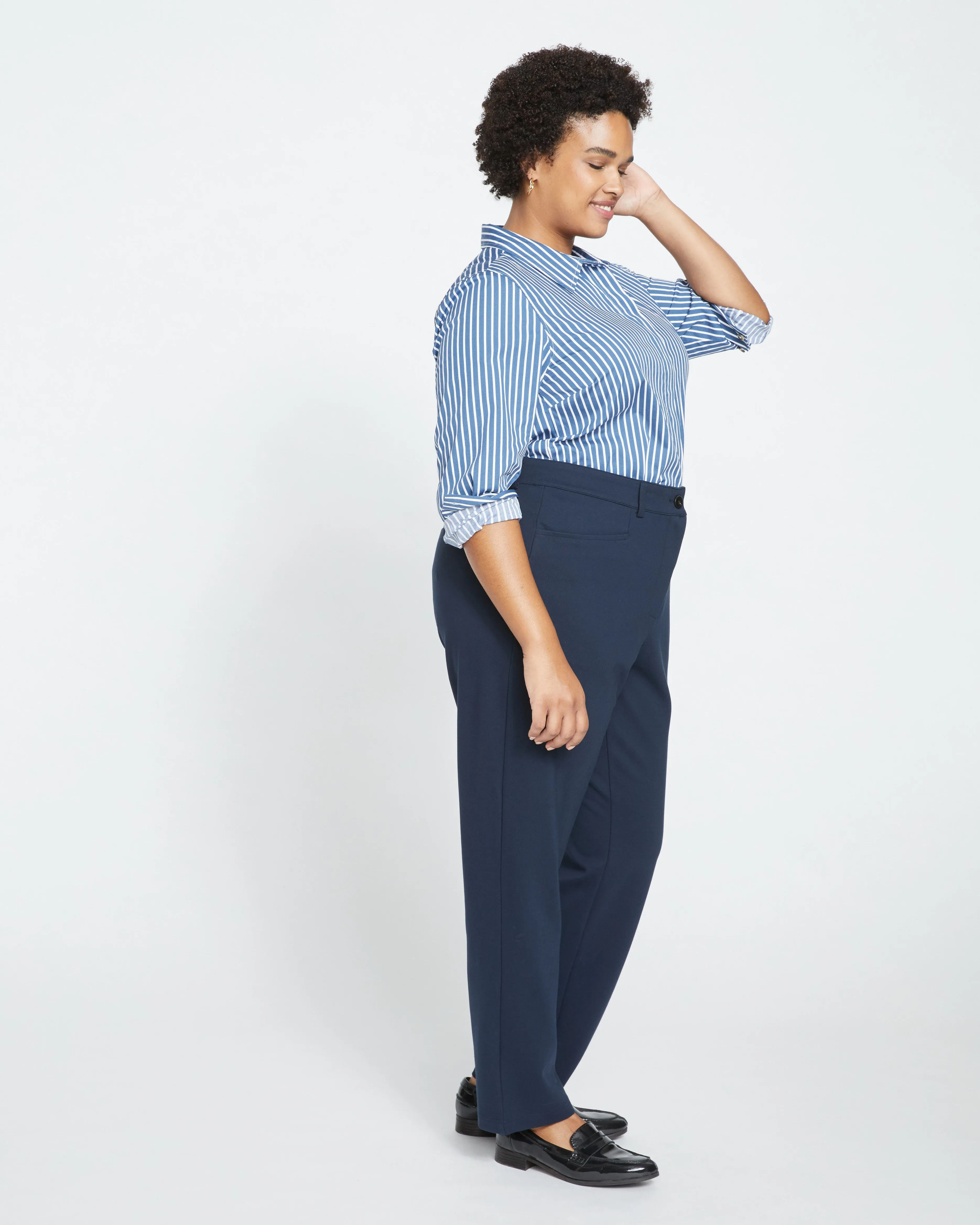 Long Cigarette Ponte Pants - Navy sold by Universal Standard product image thumbnail 3