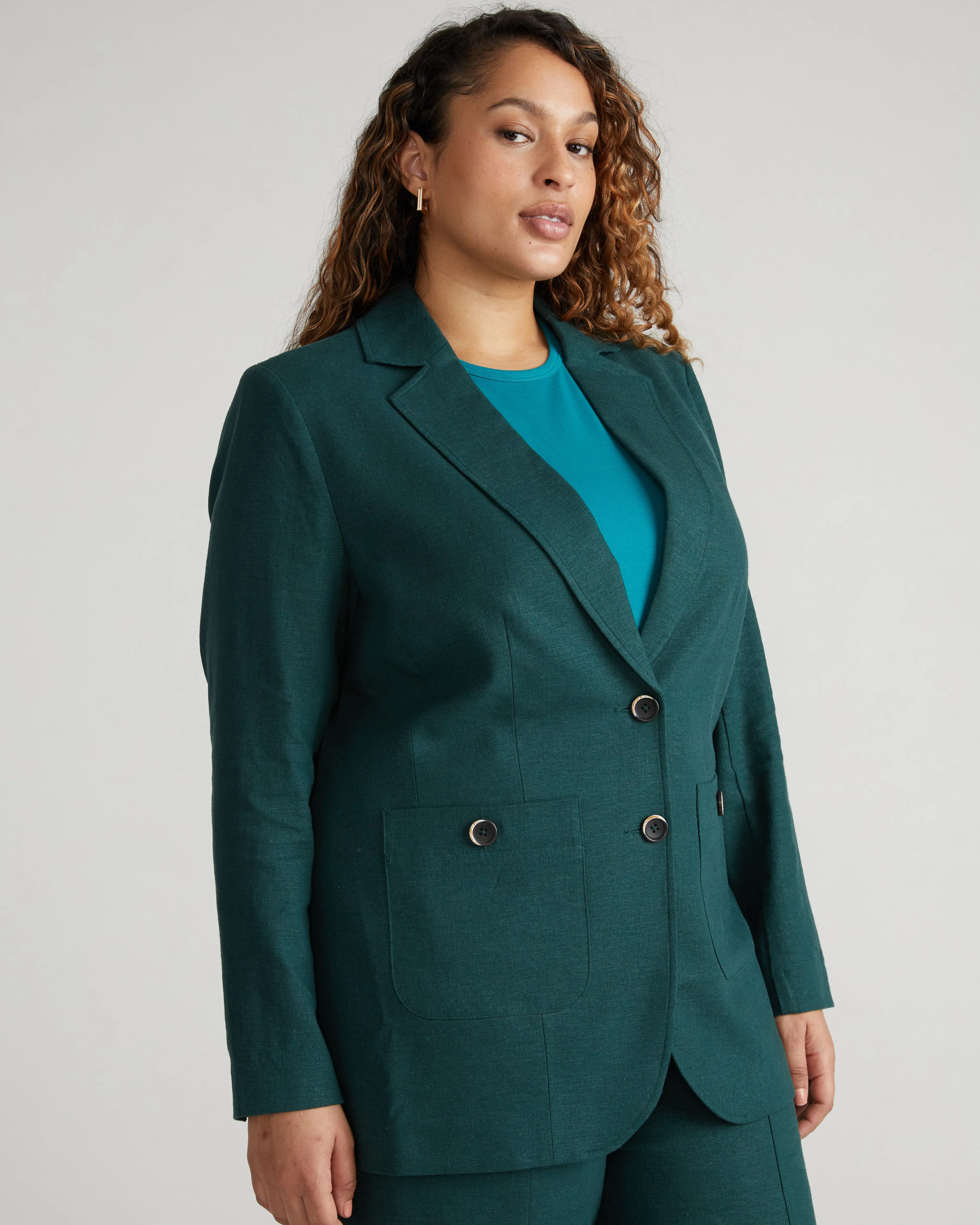 Coastal Linen Blazer - Sea Moss sold by Universal Standard product image thumbnail 3