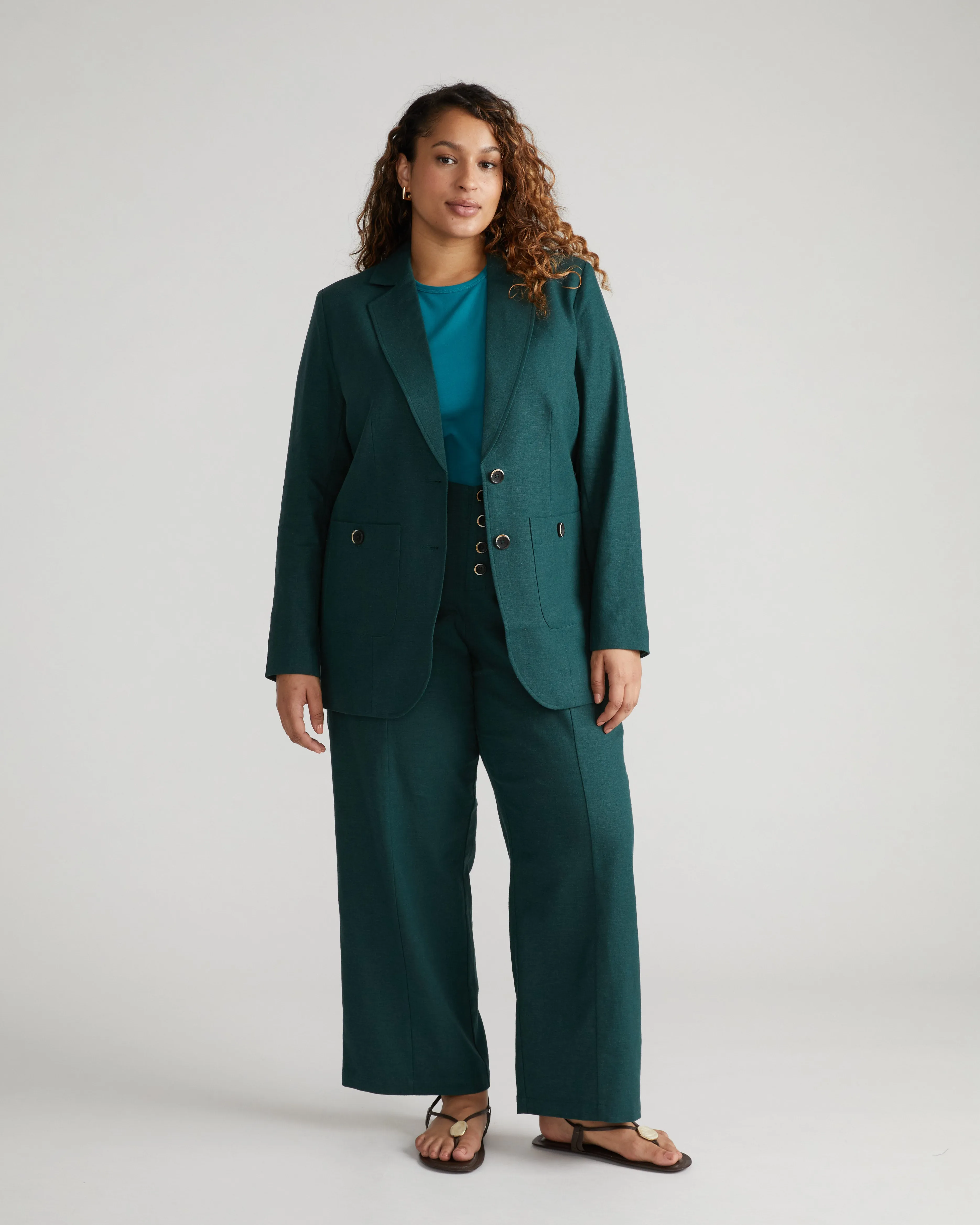 Coastal Linen Blazer - Sea Moss sold by Universal Standard product image thumbnail 2