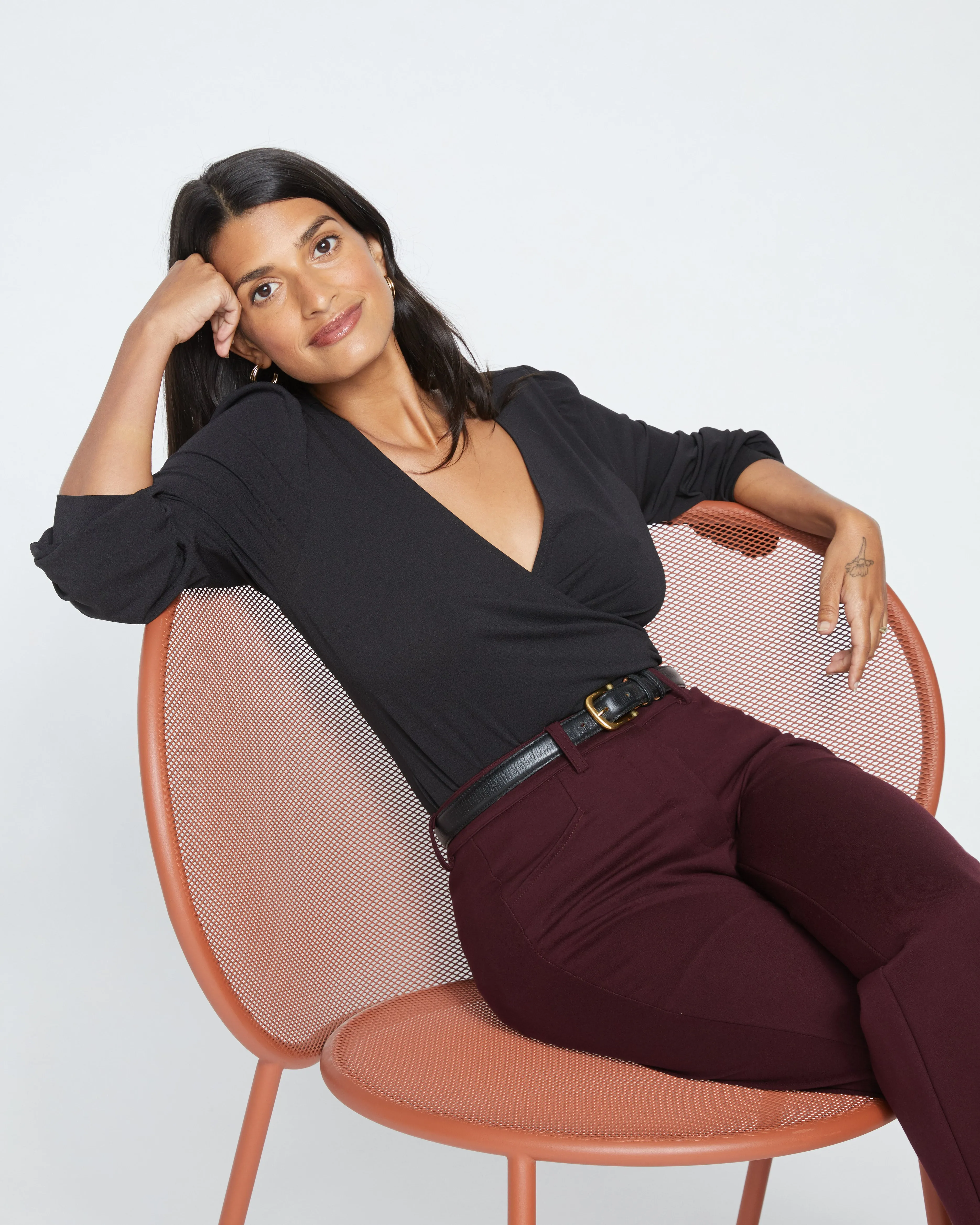 Cigarette Ponte Pants - Black Cherry sold by Universal Standard