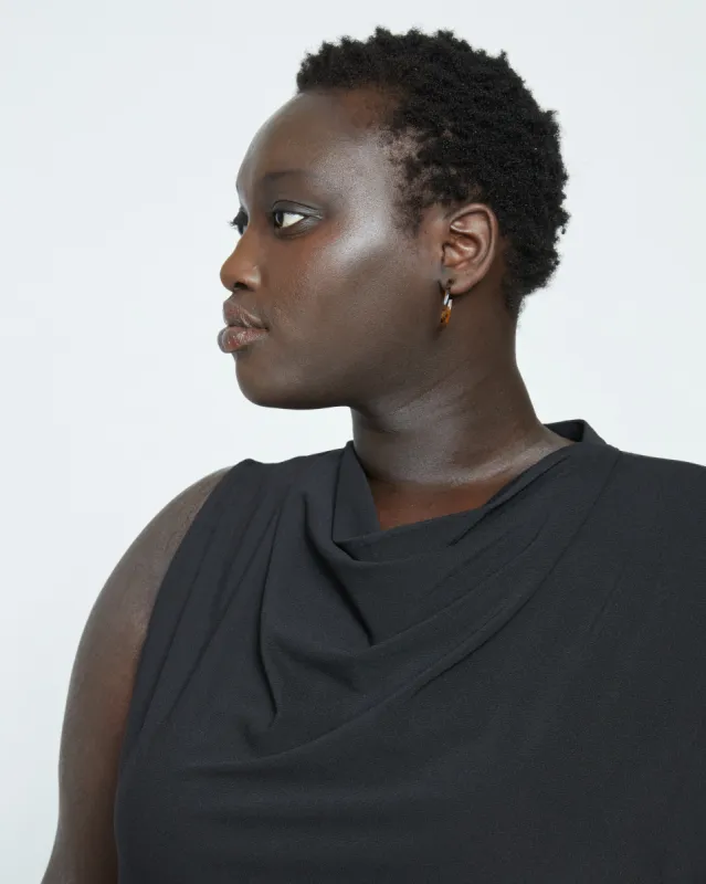 Crepe Jersey Cowl Tank Blouse - Black sold by Universal Standard