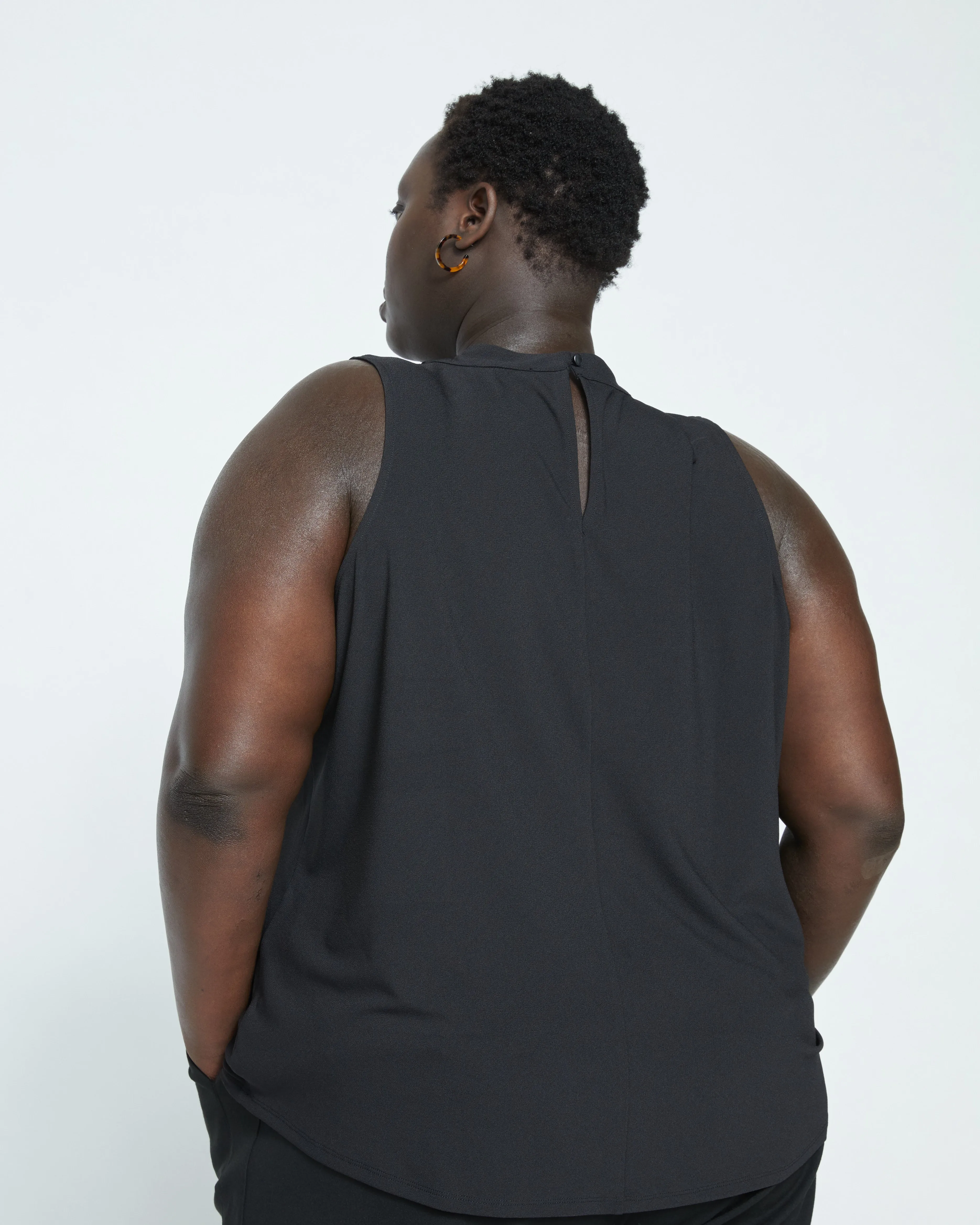 Crepe Jersey Cowl Tank Blouse - Black sold by Universal Standard product image thumbnail 4
