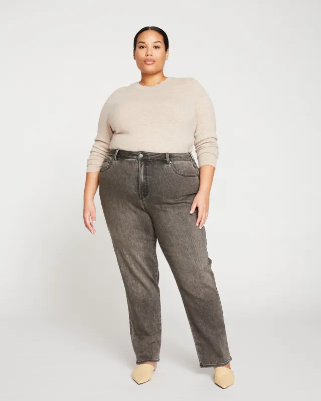 Donna High Rise Curve Straight Leg Jeans 32 Inch - Stonewash Black sold by Universal Standard