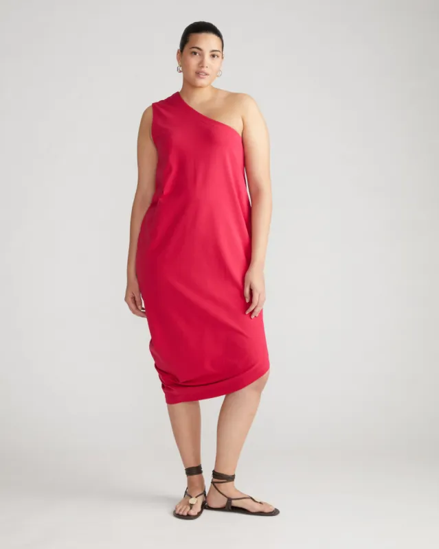 Iconic Geneva One Shoulder Dress - Cerise sold by Universal Standard
