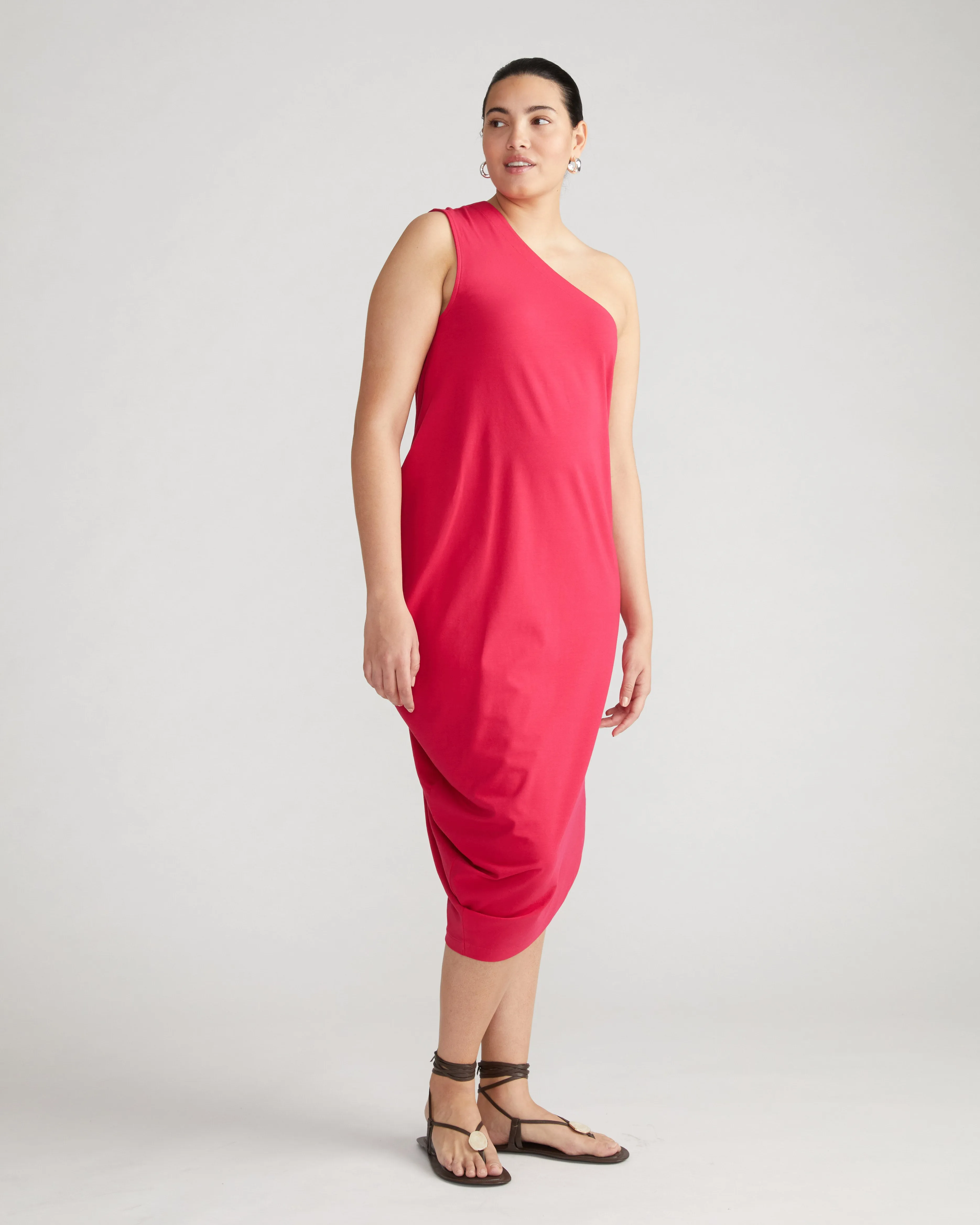 Iconic Geneva One Shoulder Dress - Cerise sold by Universal Standard product image thumbnail 2