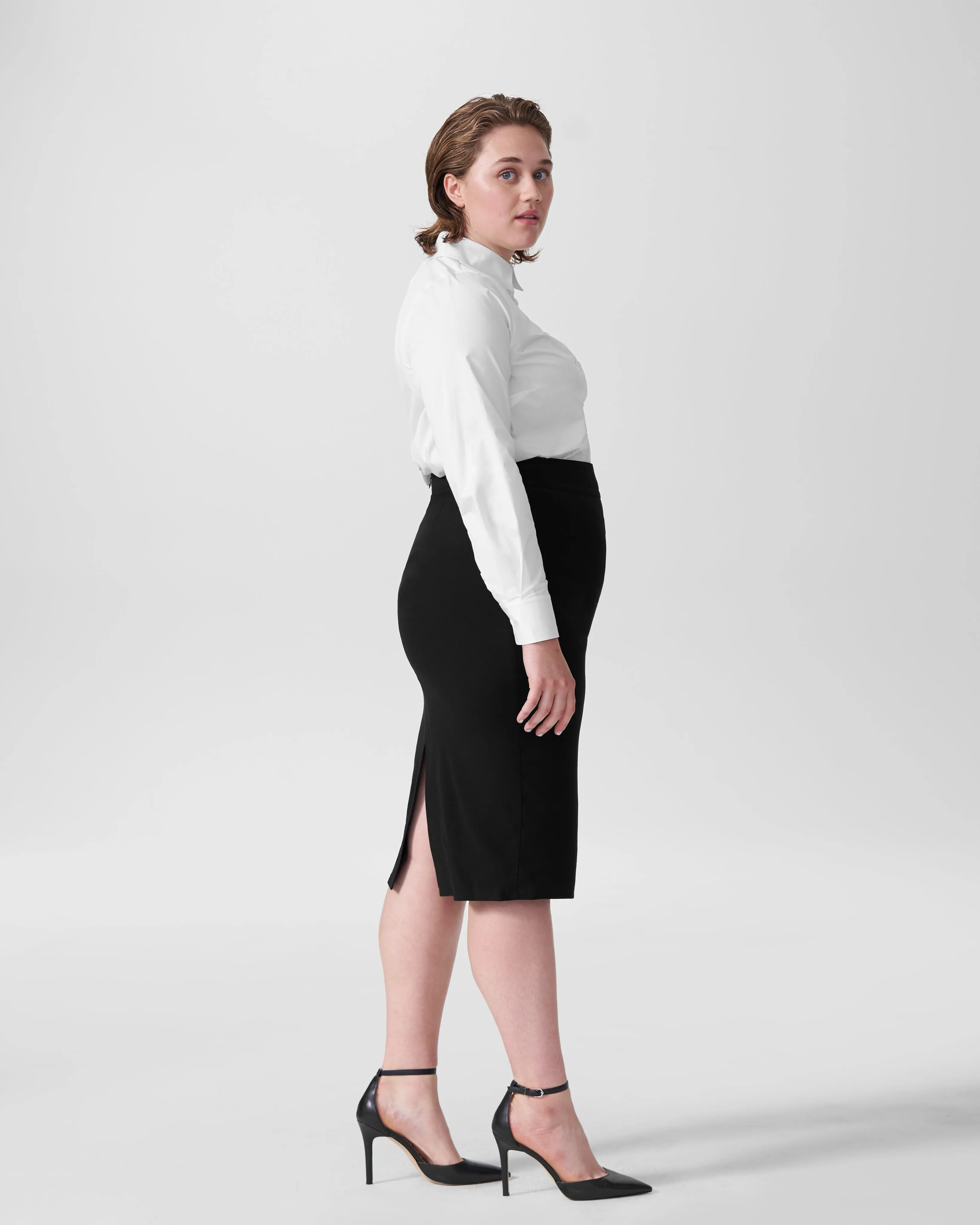 Lynn Luxe Twill Pencil Skirt - Black sold by Universal Standard product image thumbnail 3