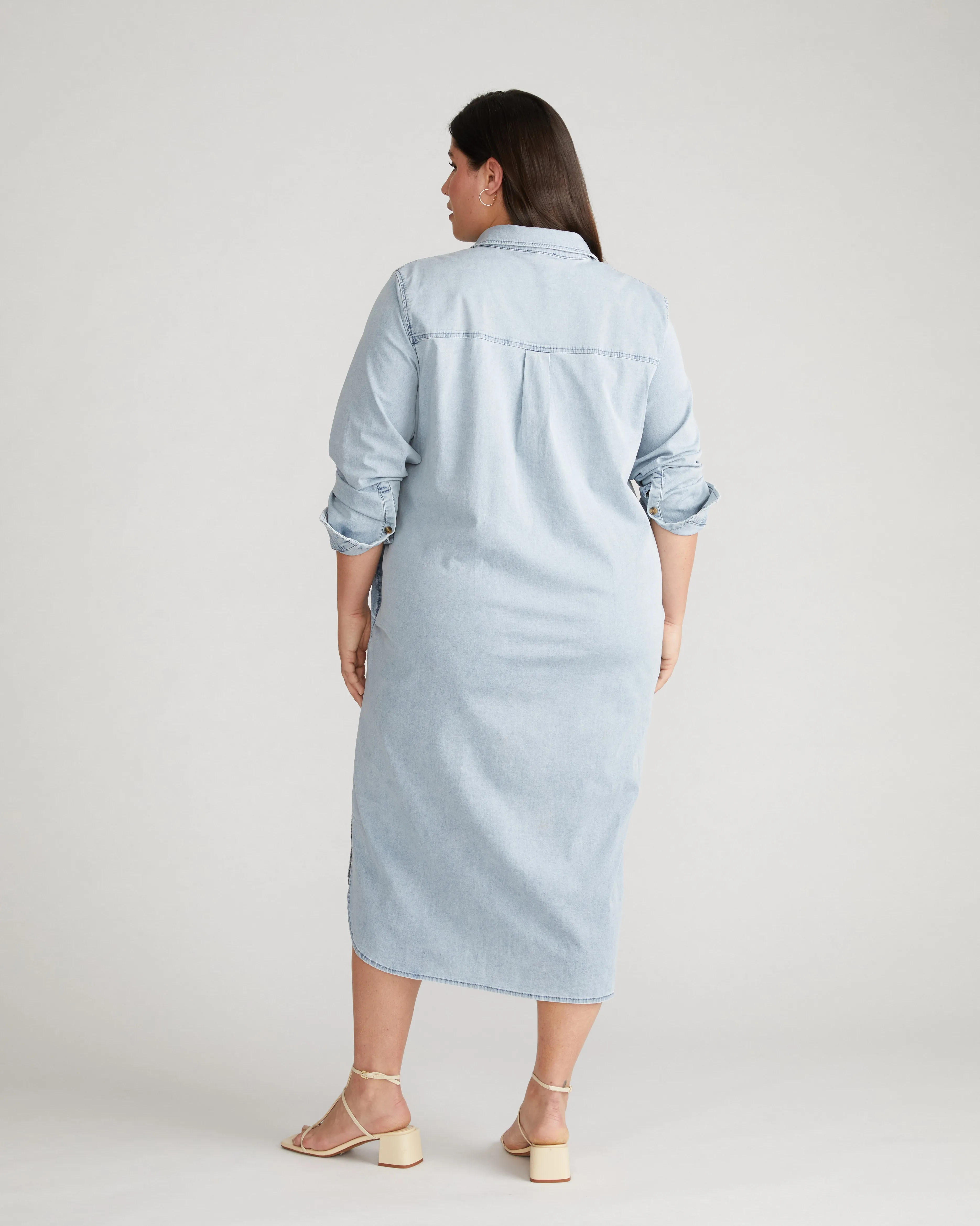 Odeon Stretch Cotton Chambray Shirtdress - Heritage Blue sold by Universal Standard product image thumbnail 3