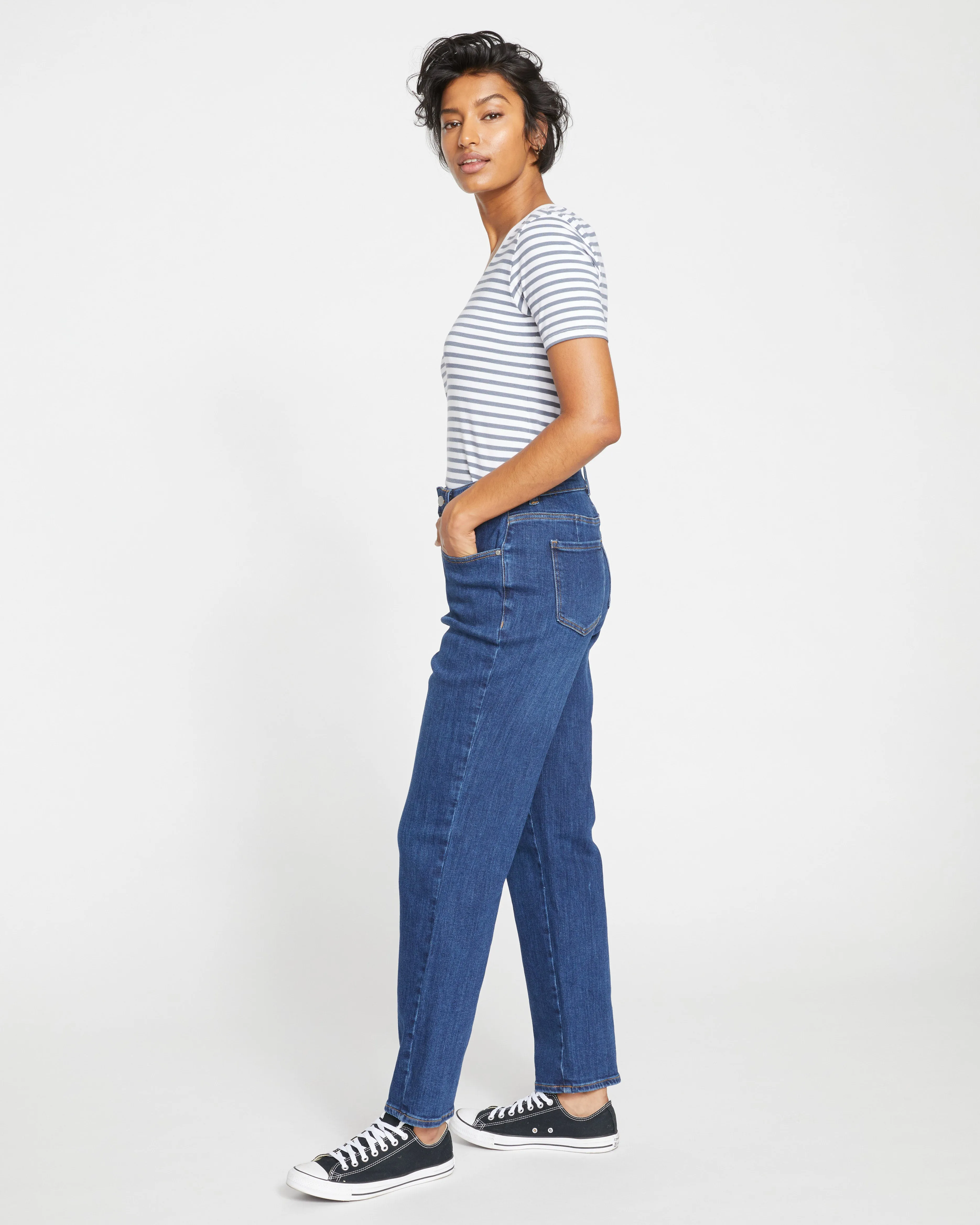 Donna High Rise Curve Straight Leg Jeans 32 Inch - Stonewash Indigo sold by Universal Standard product image thumbnail 3