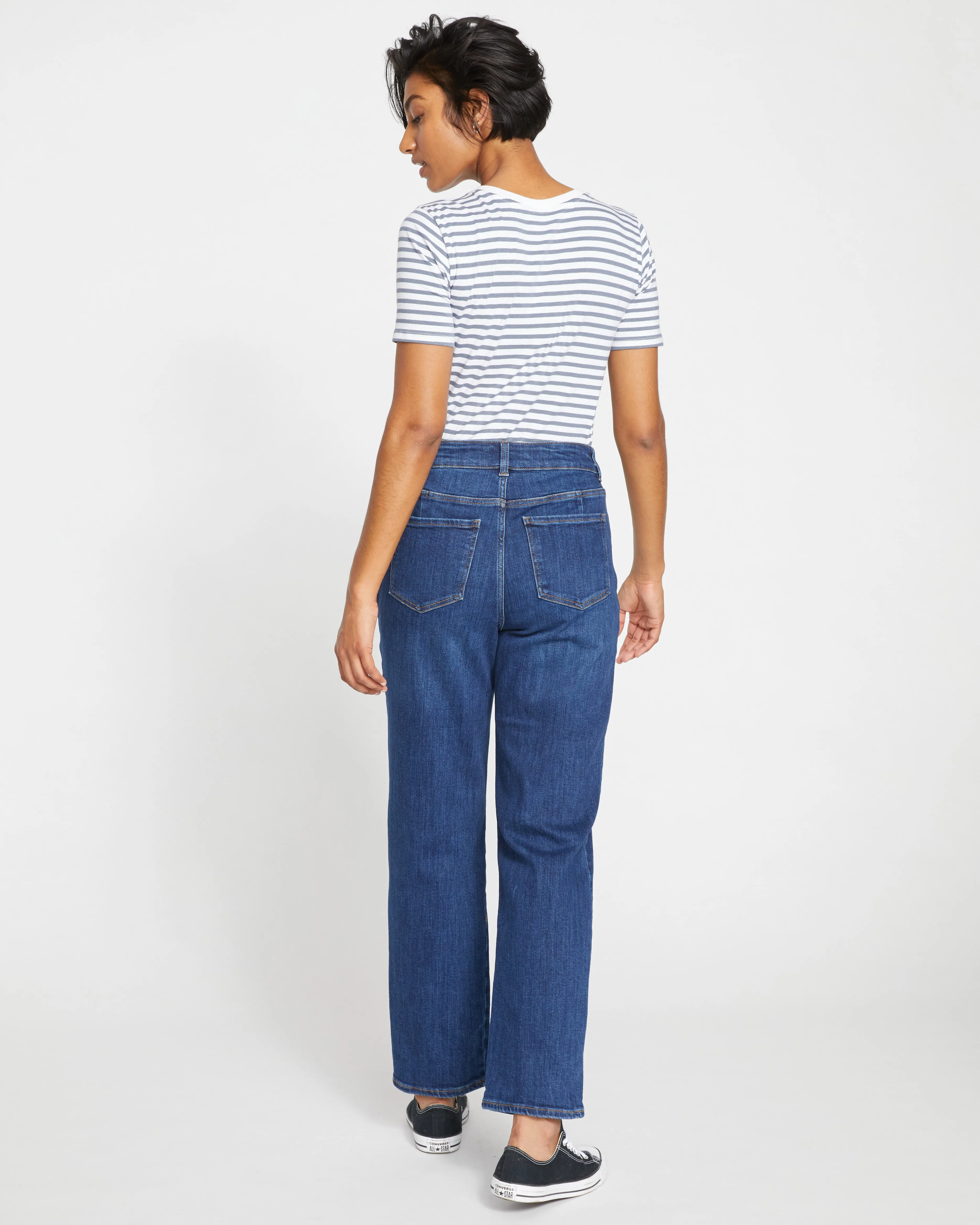 Donna High Rise Curve Straight Leg Jeans 32 Inch - Stonewash Indigo sold by Universal Standard product image thumbnail 4