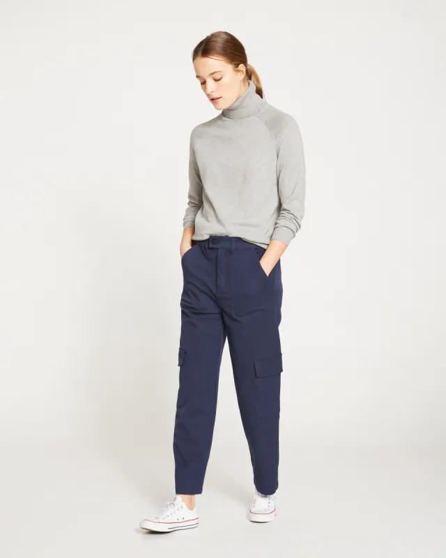 Karlee Stretch Cotton Twill Cargo Pants - Navy sold by Universal Standard