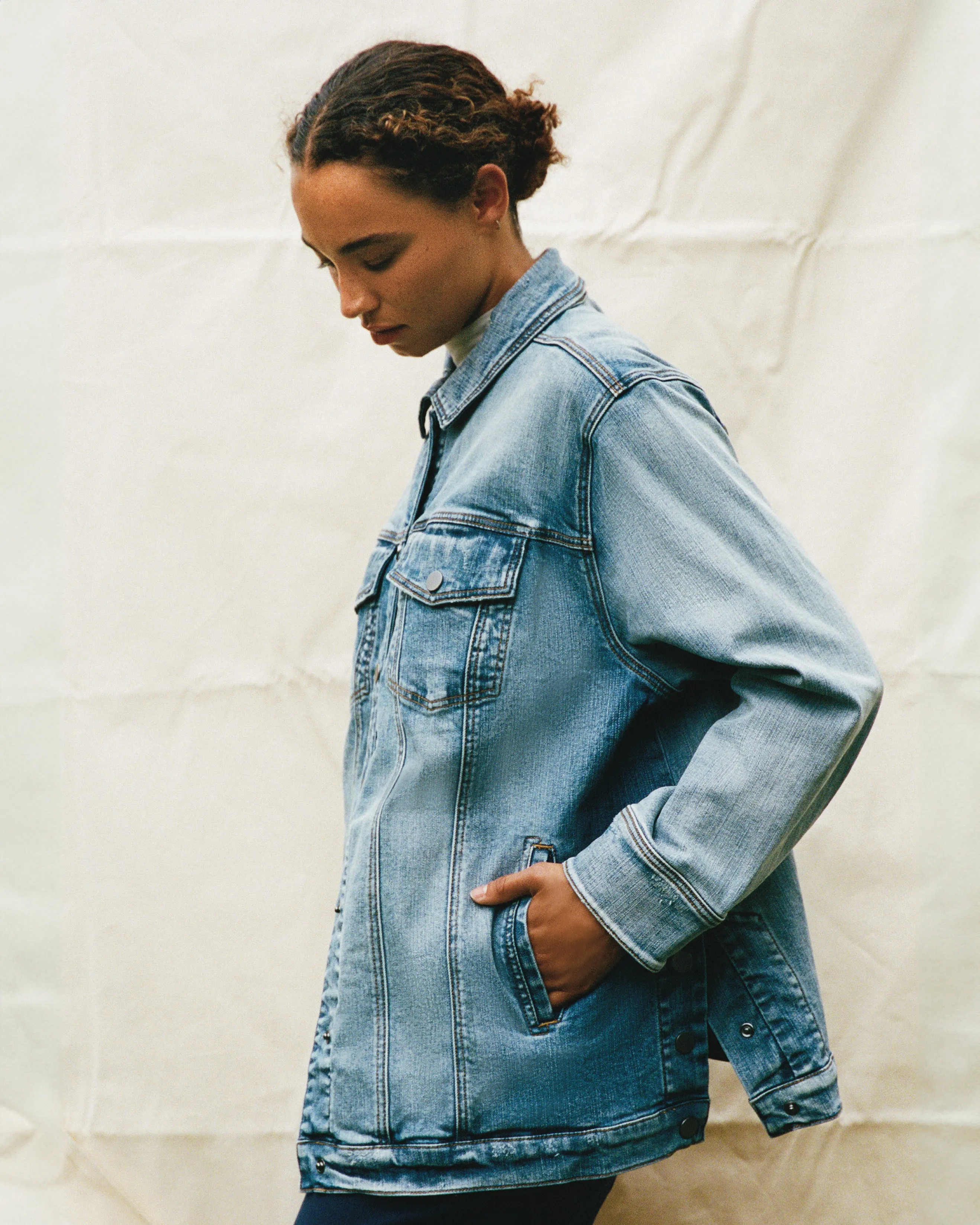 Denim Chore Jacket - Light Blue sold by Universal Standard