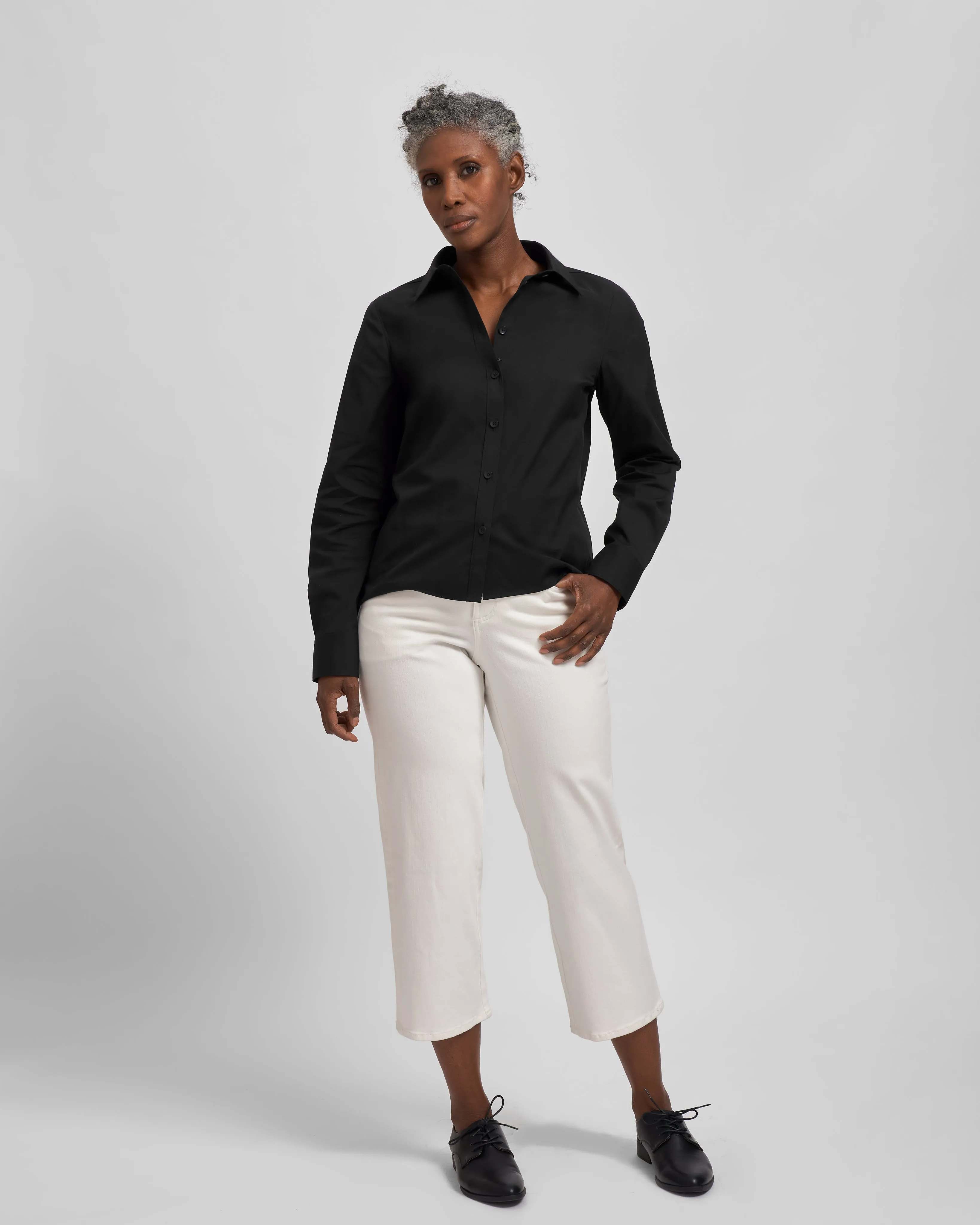 Canna Hi-Low Shirt - Black sold by Universal Standard