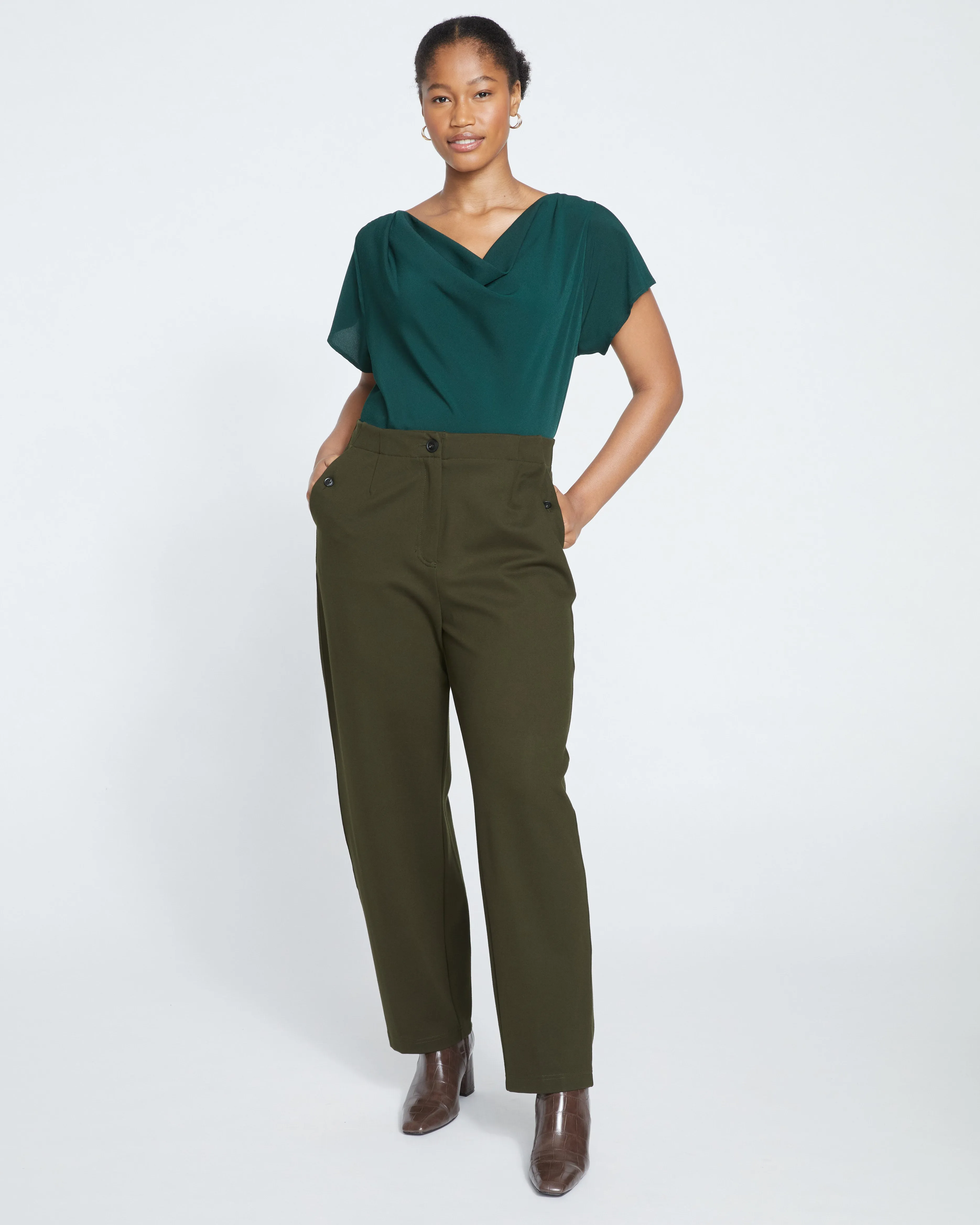 Audrey Tailored Ponte Pants - Evening Forest sold by Universal Standard