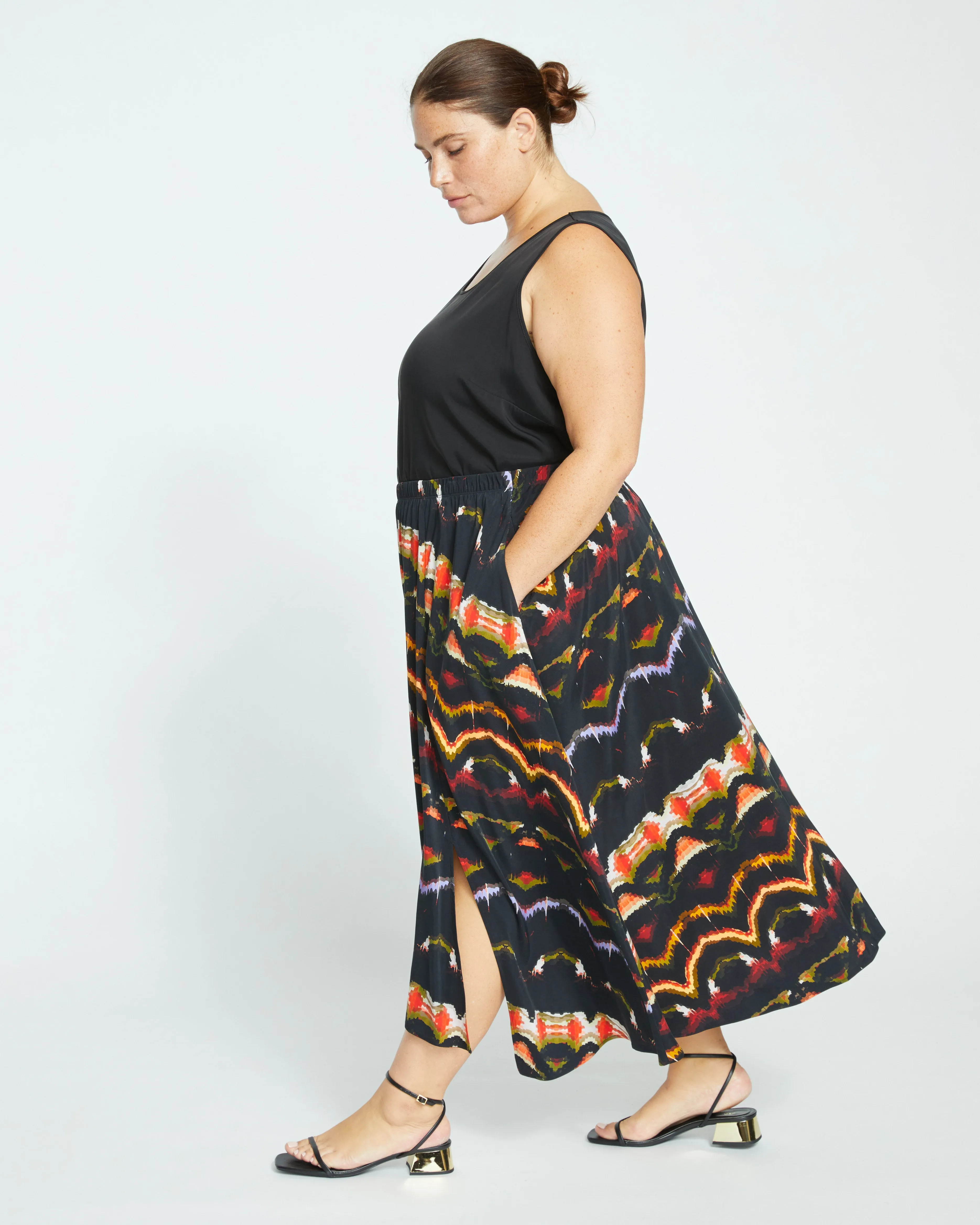 Palma Cupro Skirt - Midnight Ikat sold by Universal Standard product image thumbnail 3
