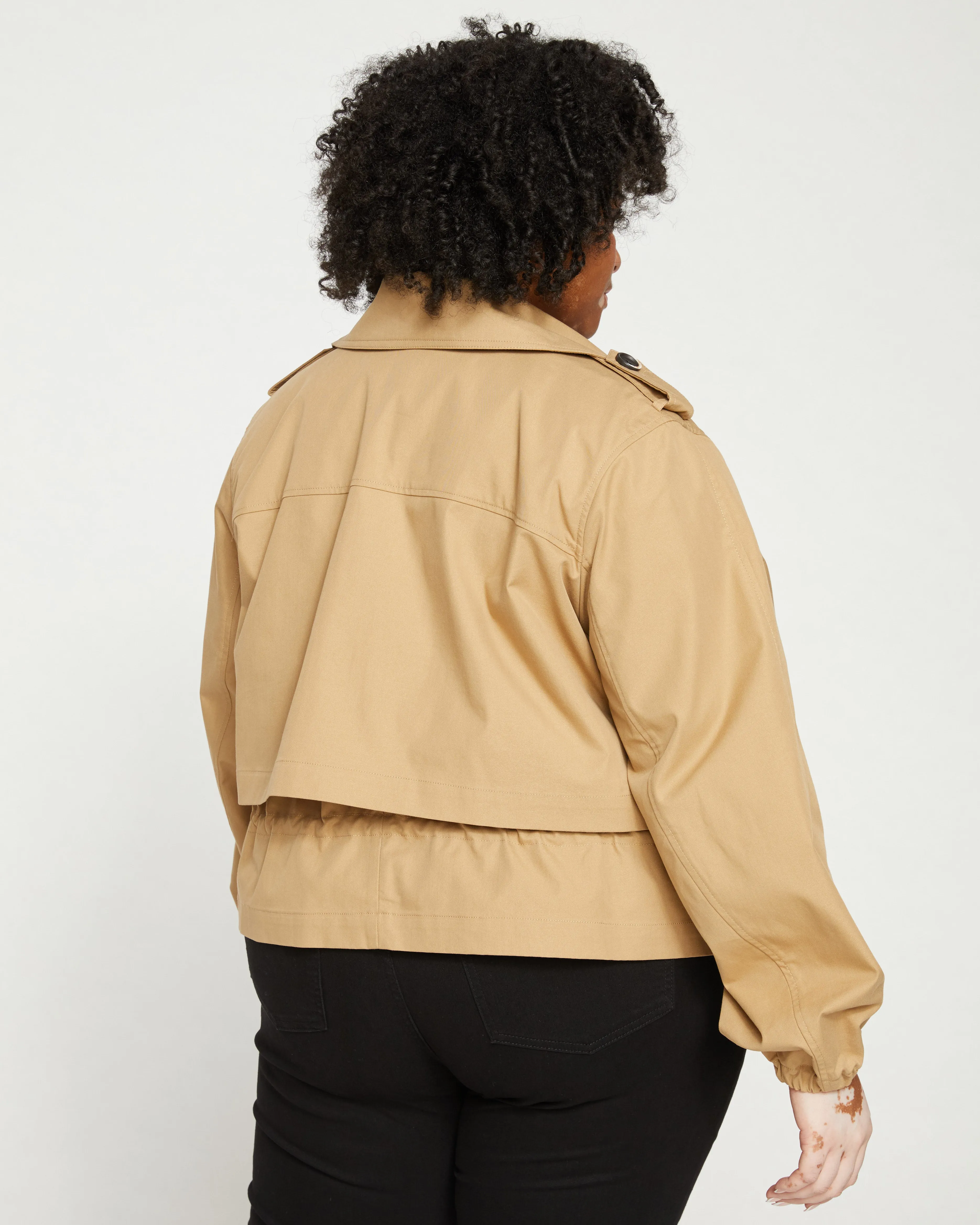 Leonard Cropped Trench Coat - Tan sold by Universal Standard product image thumbnail 4