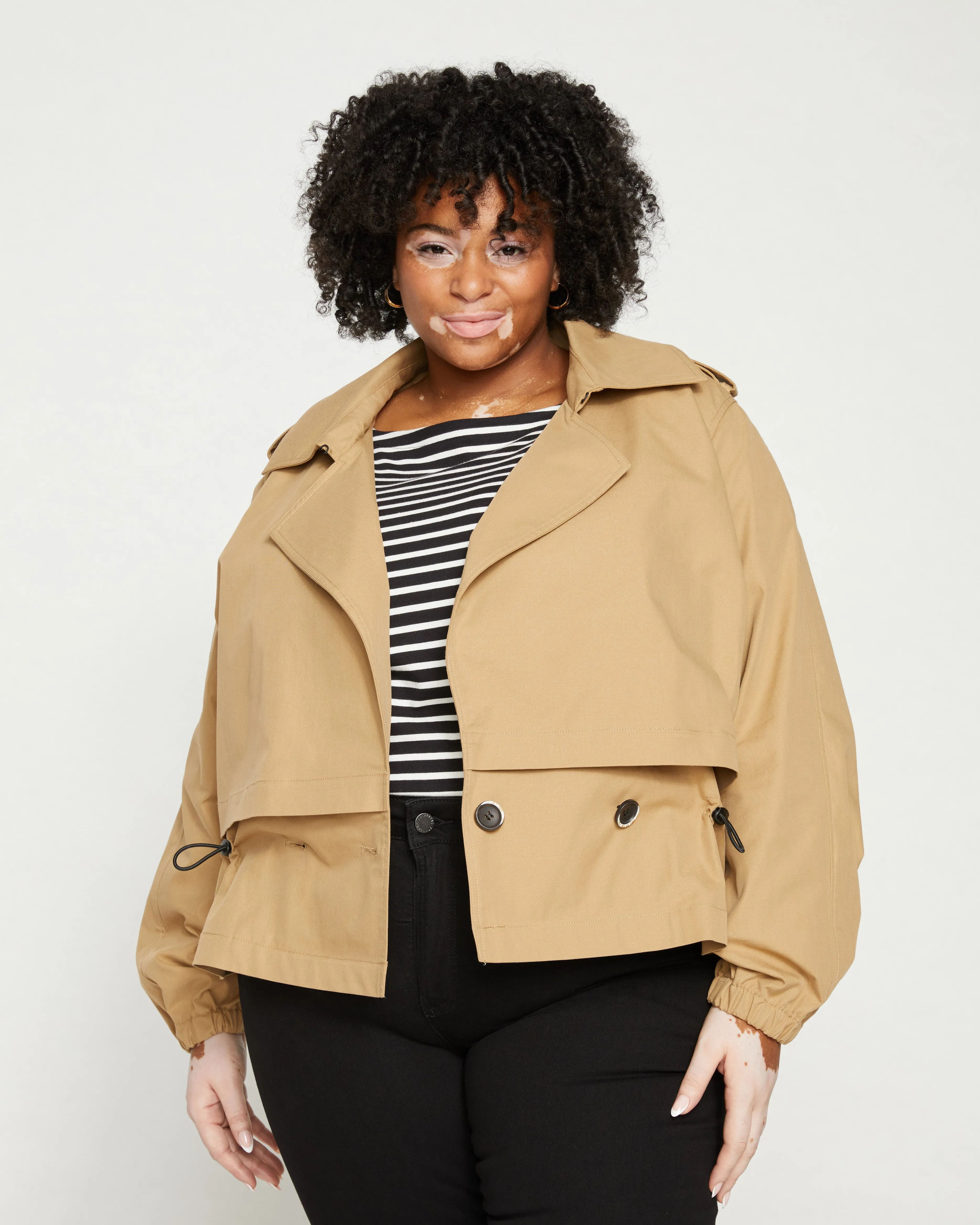 Leonard Cropped Trench Coat - Tan sold by Universal Standard product image thumbnail 2