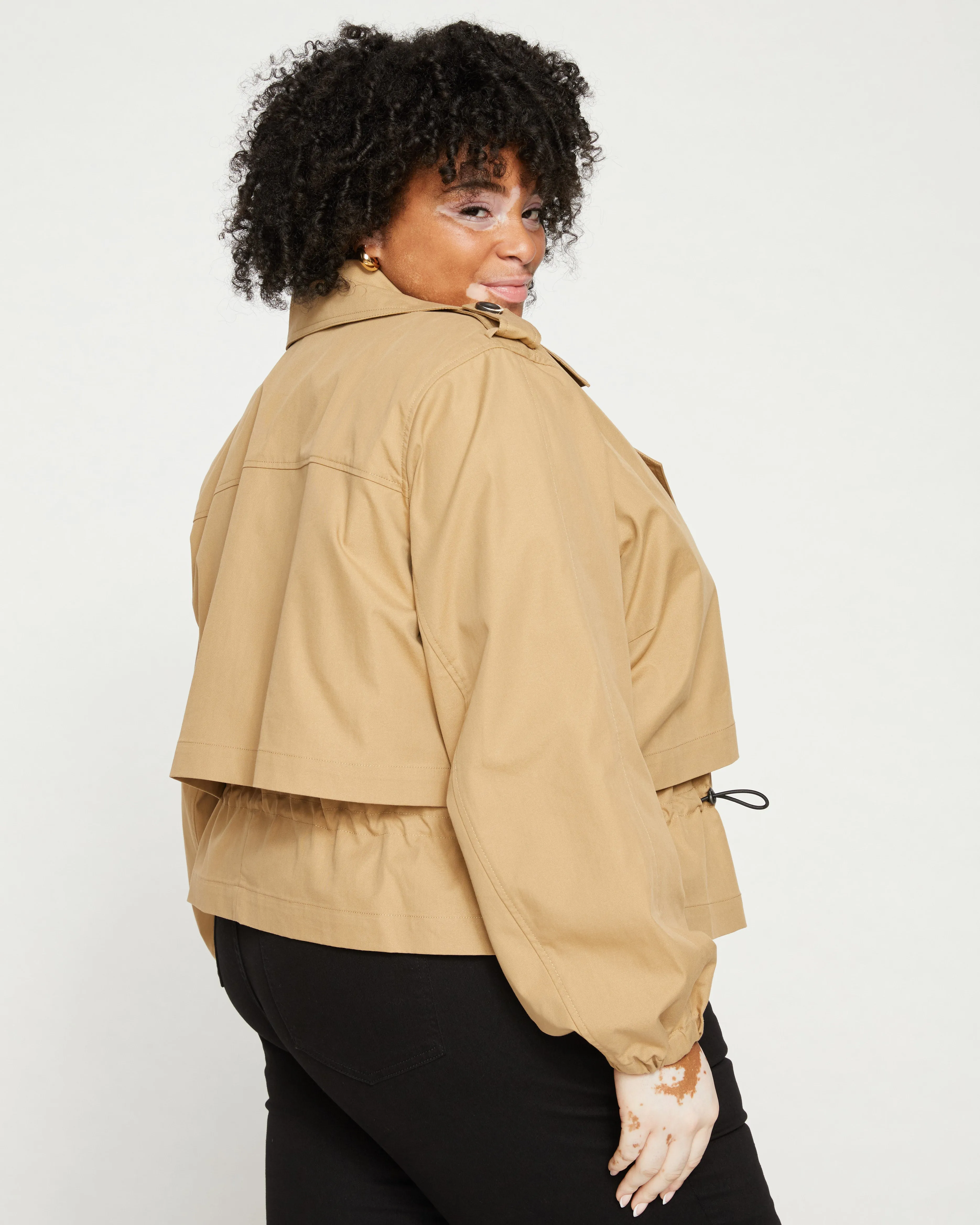 Leonard Cropped Trench Coat - Tan sold by Universal Standard product image thumbnail 3