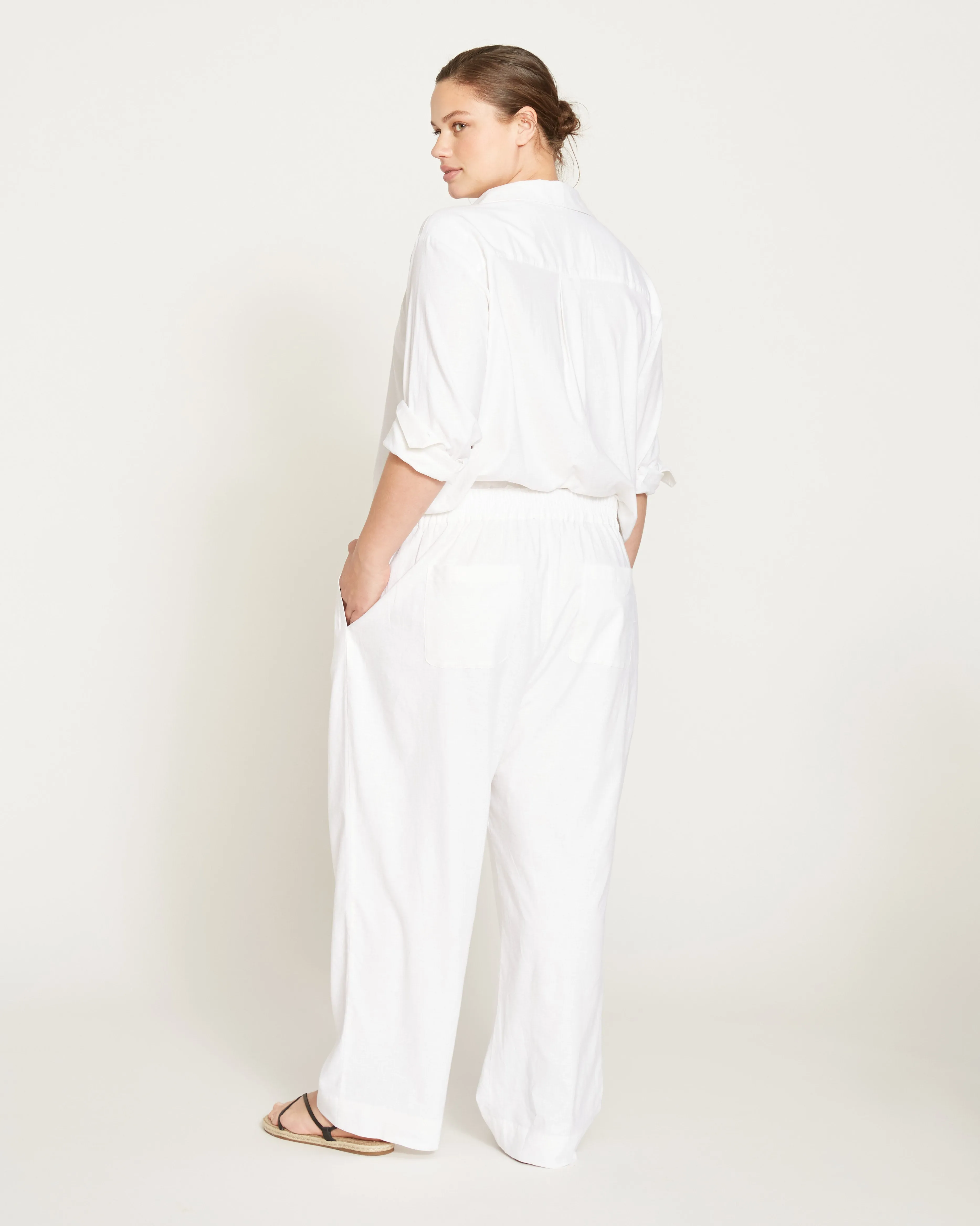 Iris Linen Easy Pull-On Pants - White sold by Universal Standard product image thumbnail 5