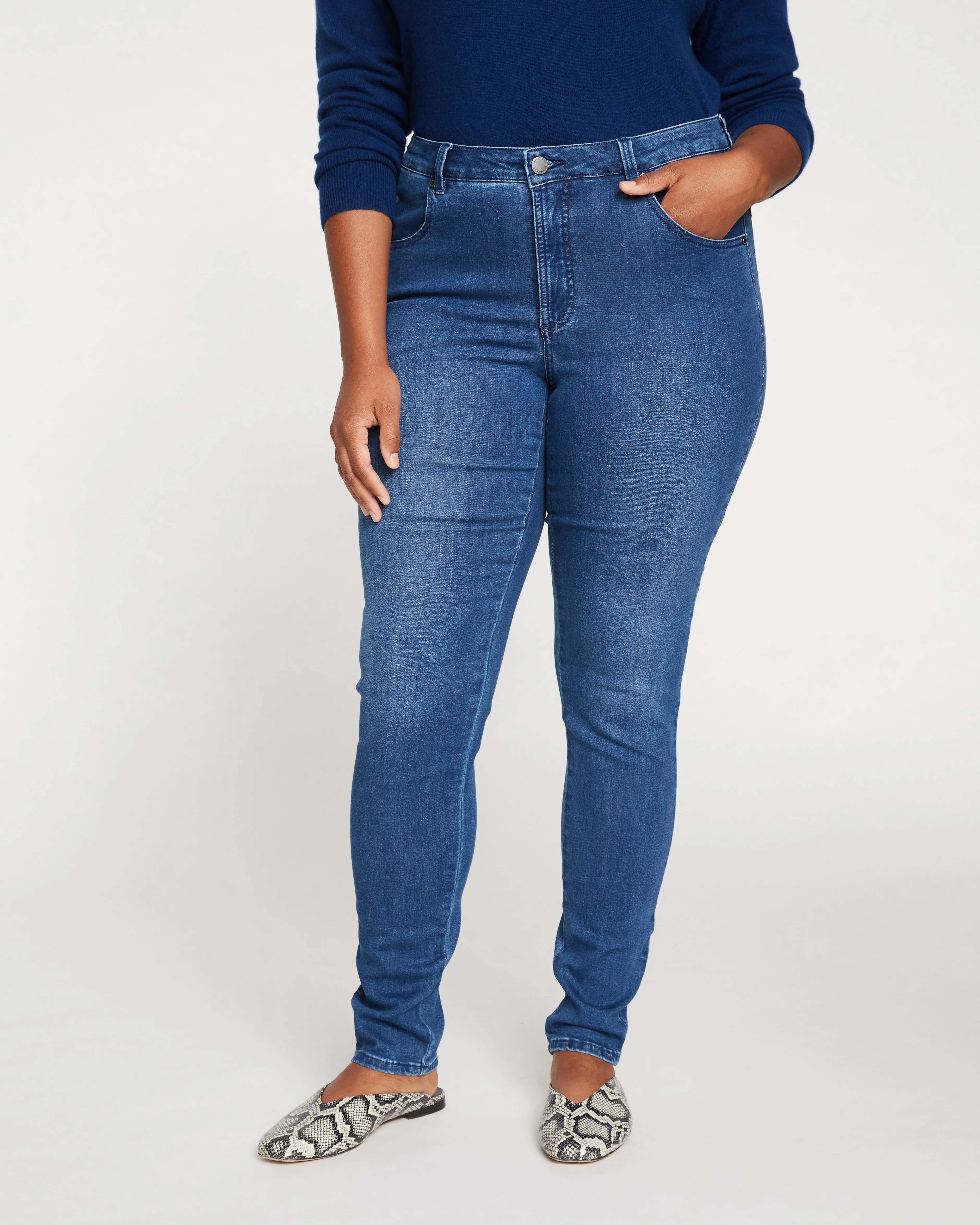 Seine Mid Rise Skinny Jeans 32 Inch - True Blue sold by Universal Standard product image thumbnail 2