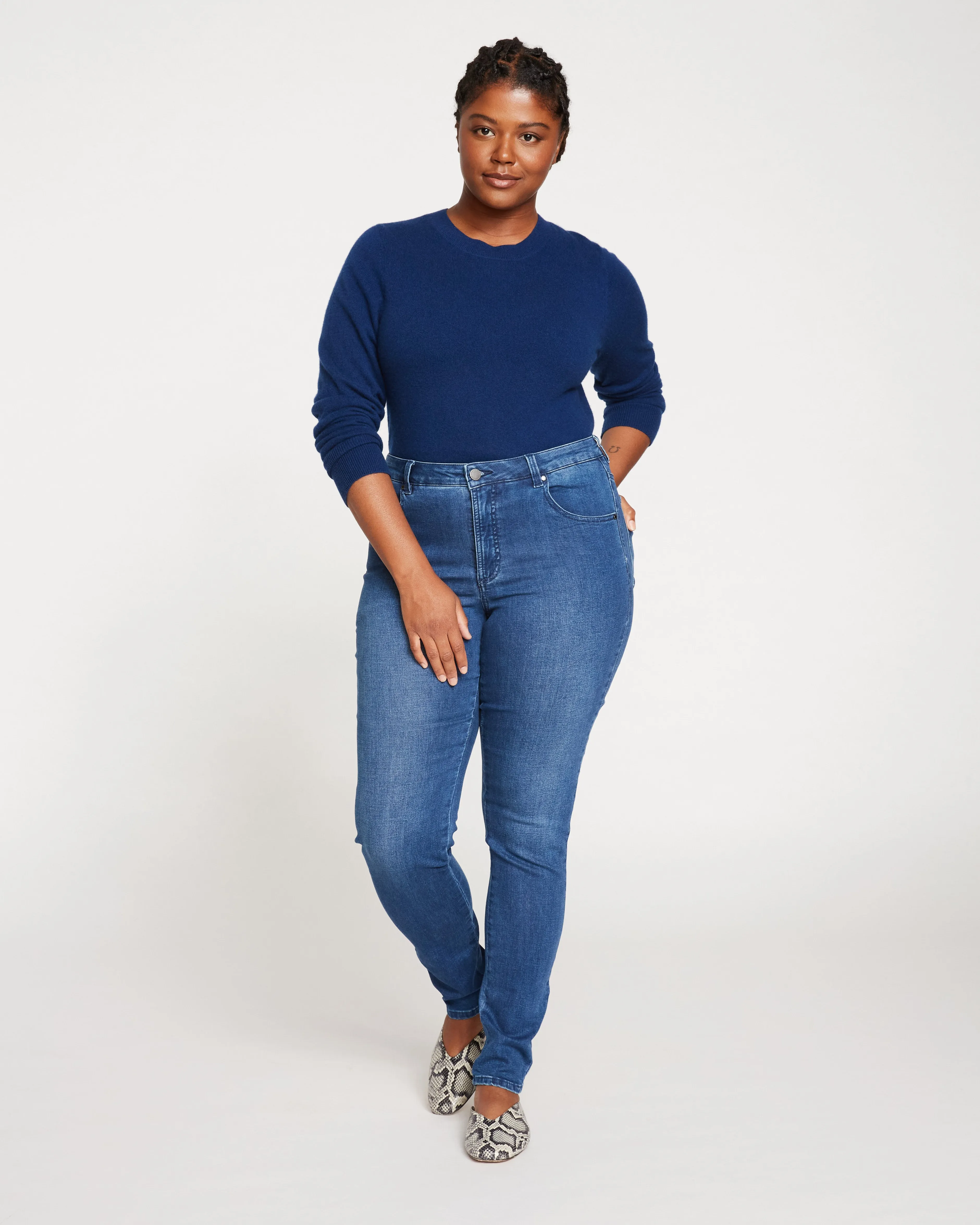 Seine Mid Rise Skinny Jeans 32 Inch - True Blue sold by Universal Standard