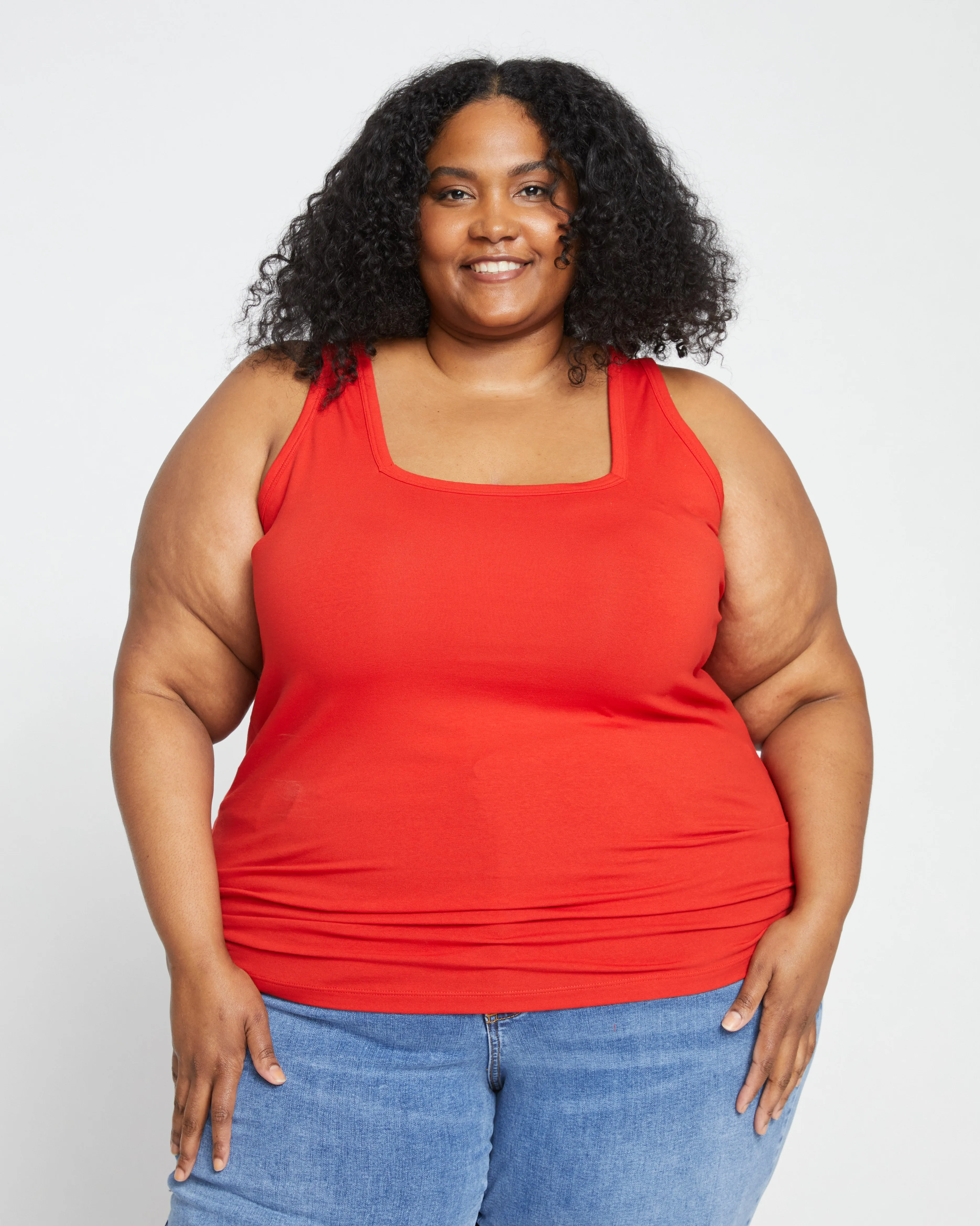 Square Neck Tank Top - Sanguinello sold by Universal Standard