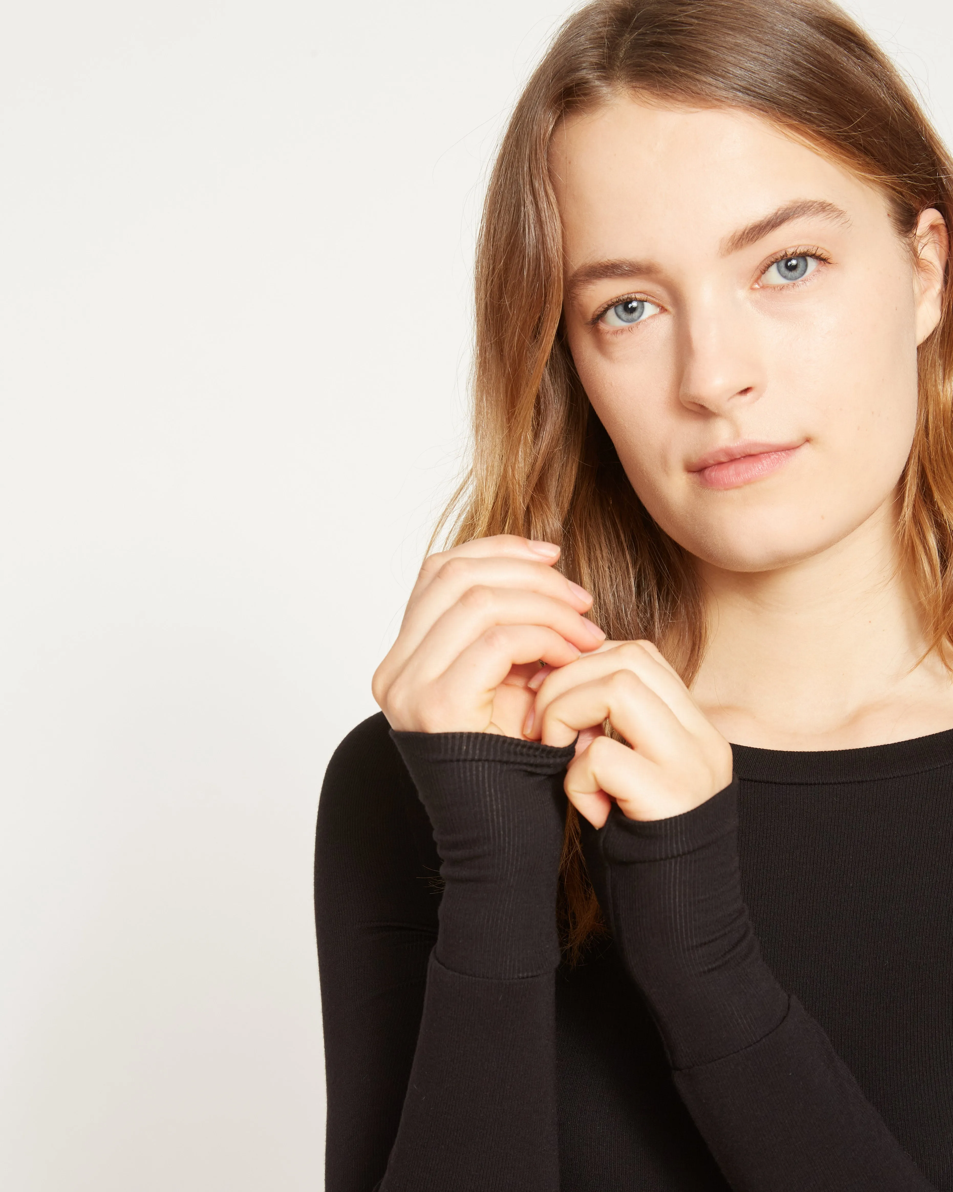 Foundation Long Sleeve Crew Neck Tee - Black sold by Universal Standard