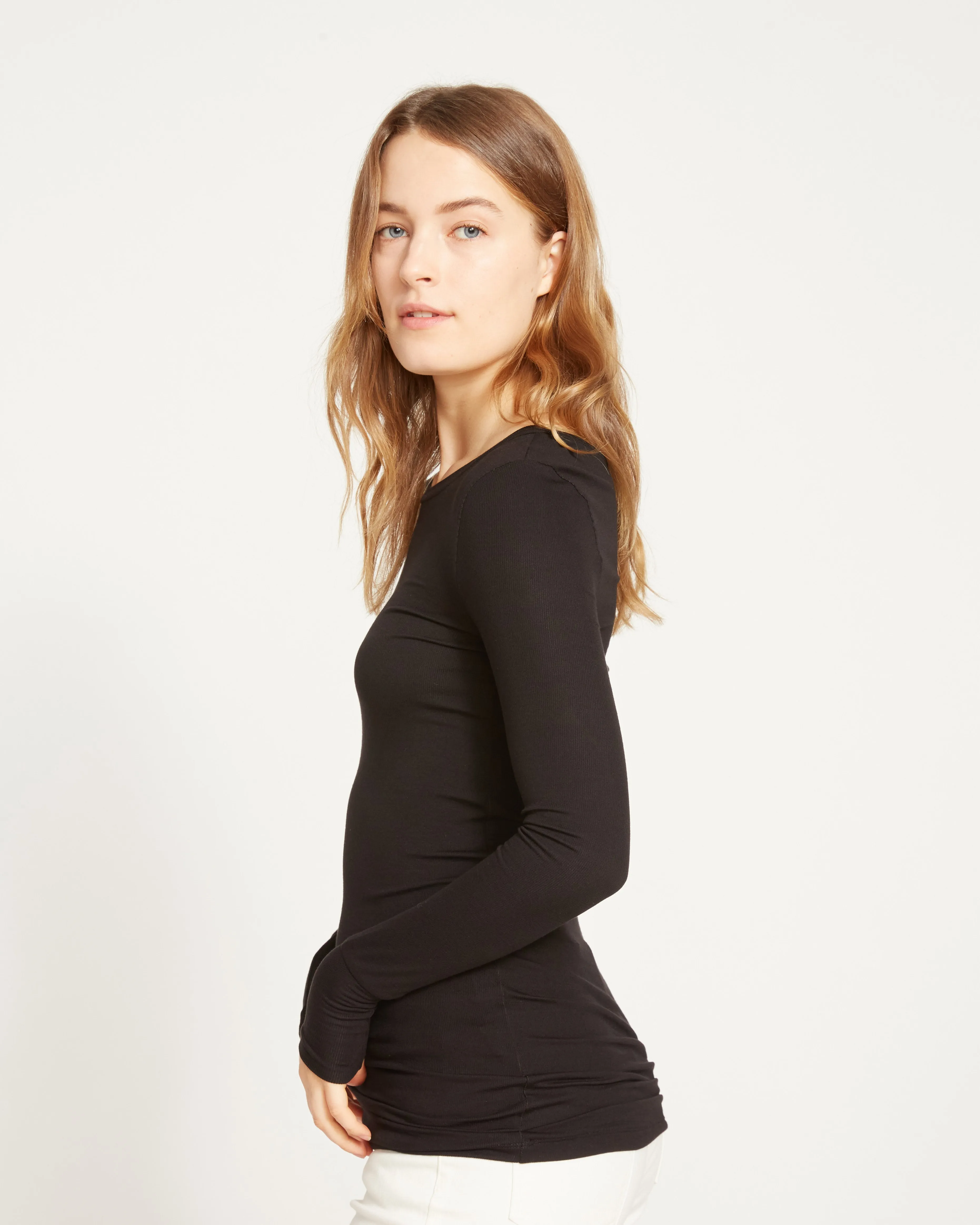 Foundation Long Sleeve Crew Neck Tee - Black sold by Universal Standard product image thumbnail 4