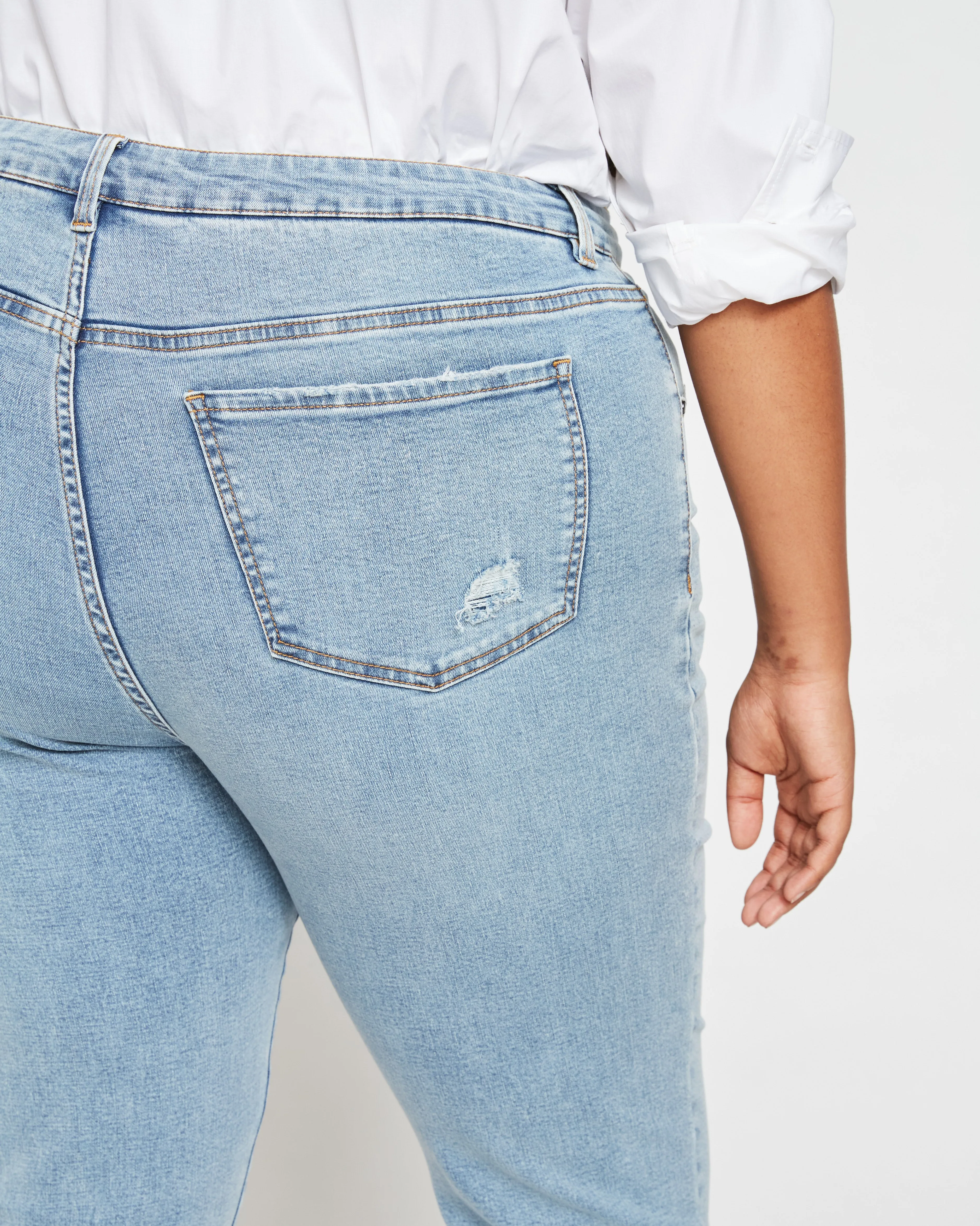 Seine High Rise Skinny Jeans 27 Inch - Distressed Light Blue sold by Universal Standard product image thumbnail 4