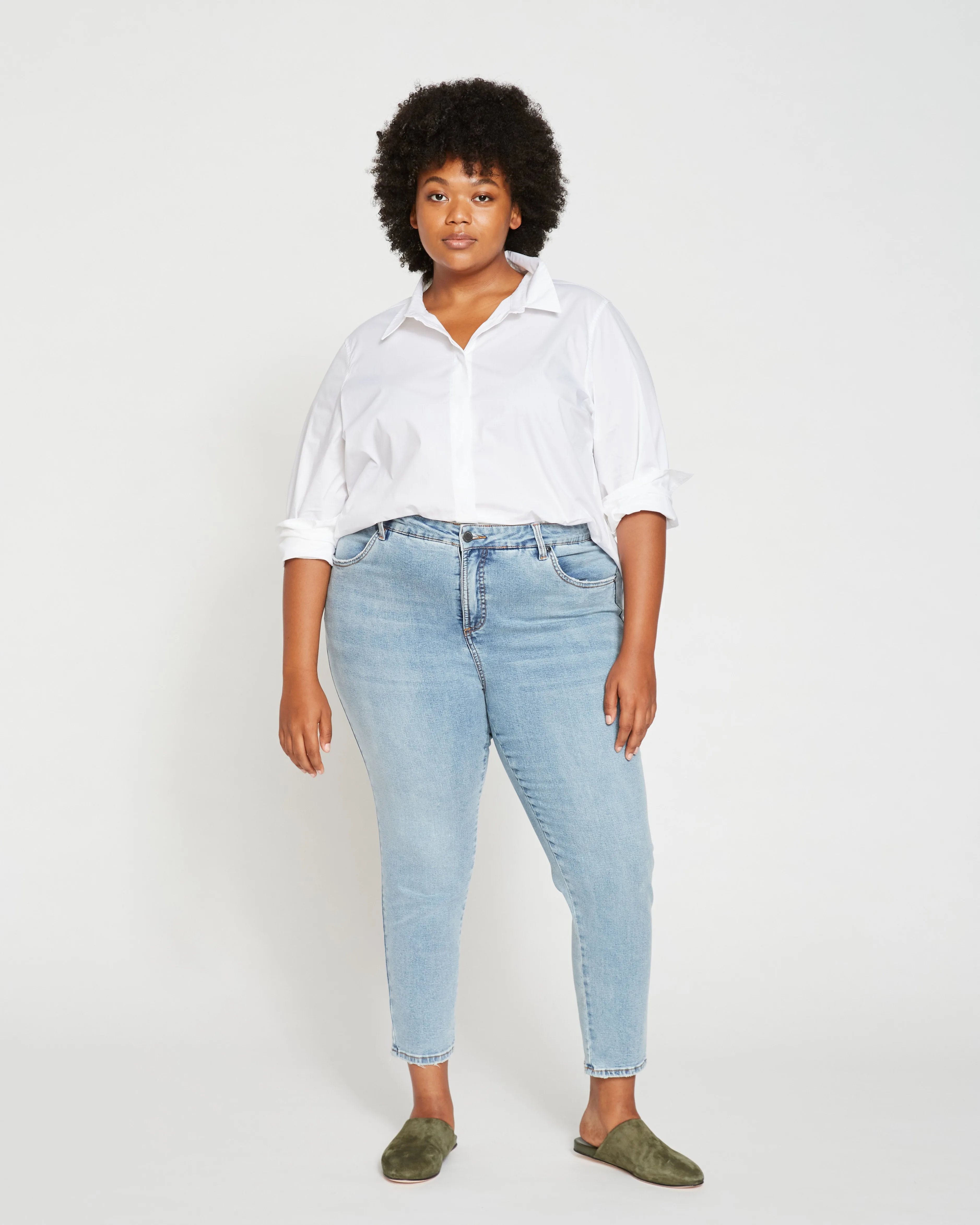 Seine High Rise Skinny Jeans 27 Inch - Distressed Light Blue sold by Universal Standard product image thumbnail 2