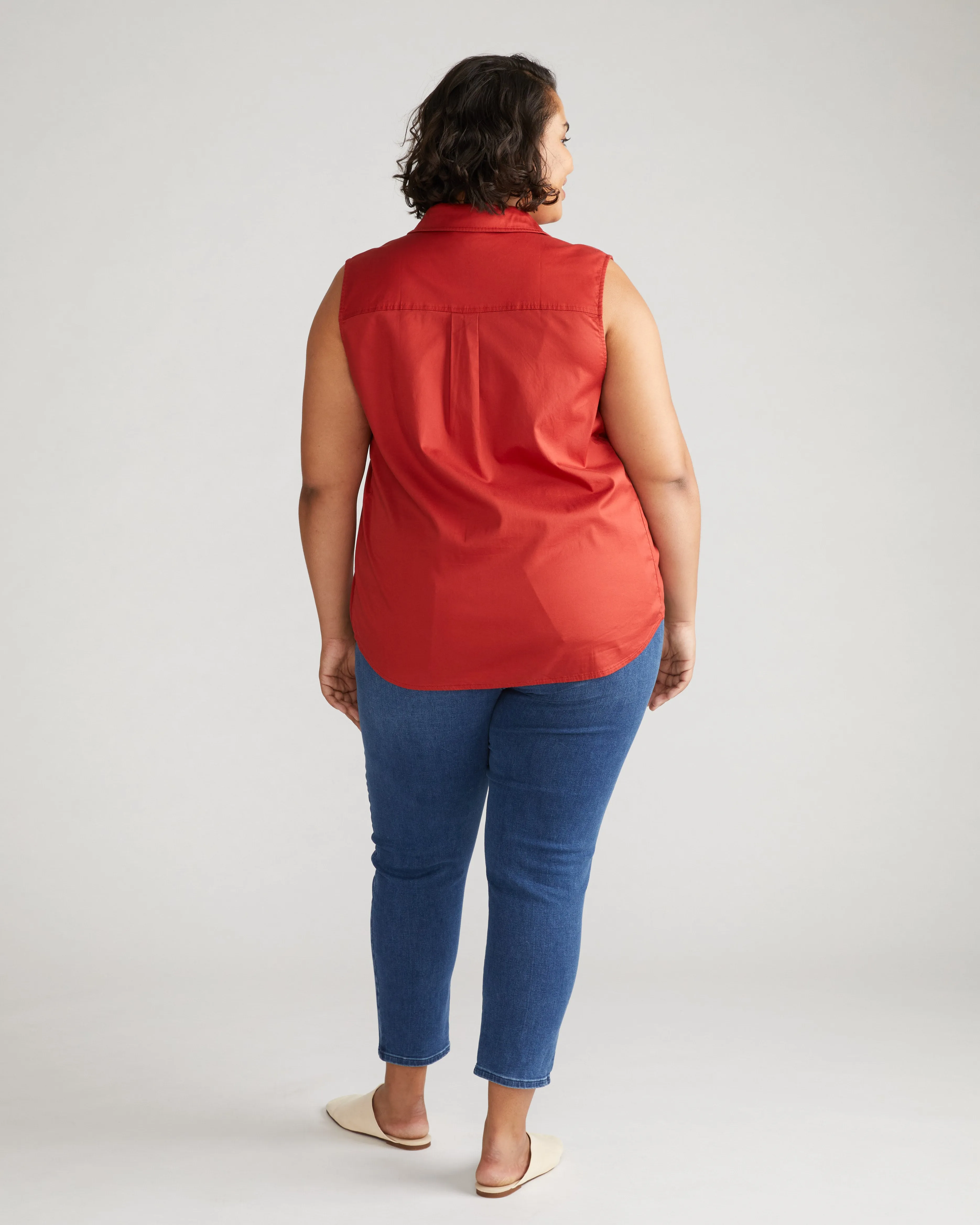 Perfect Tencel Chambray Sleeveless Shirt - Pomodoro sold by Universal Standard product image thumbnail 3