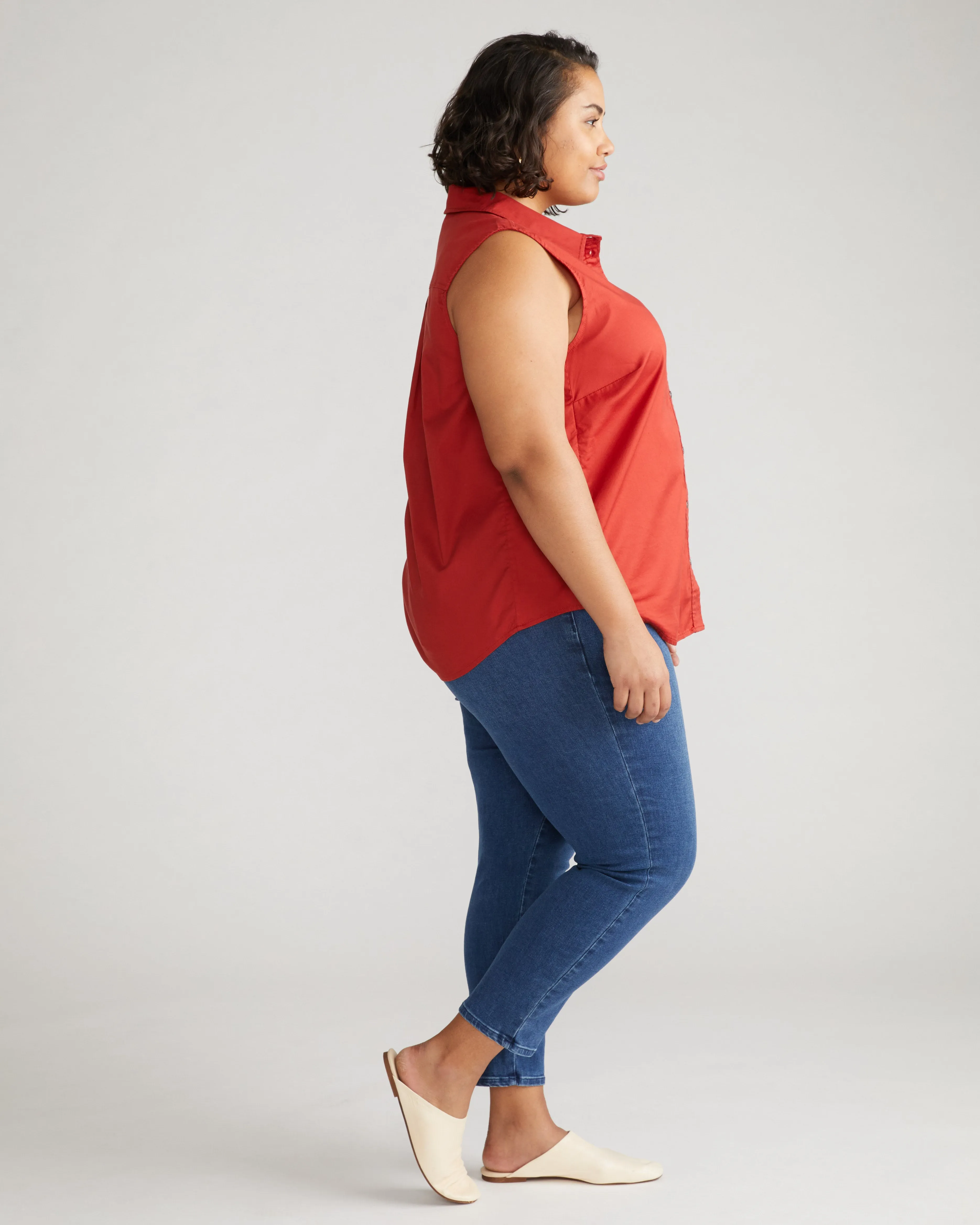 Perfect Tencel Chambray Sleeveless Shirt - Pomodoro sold by Universal Standard product image thumbnail 2