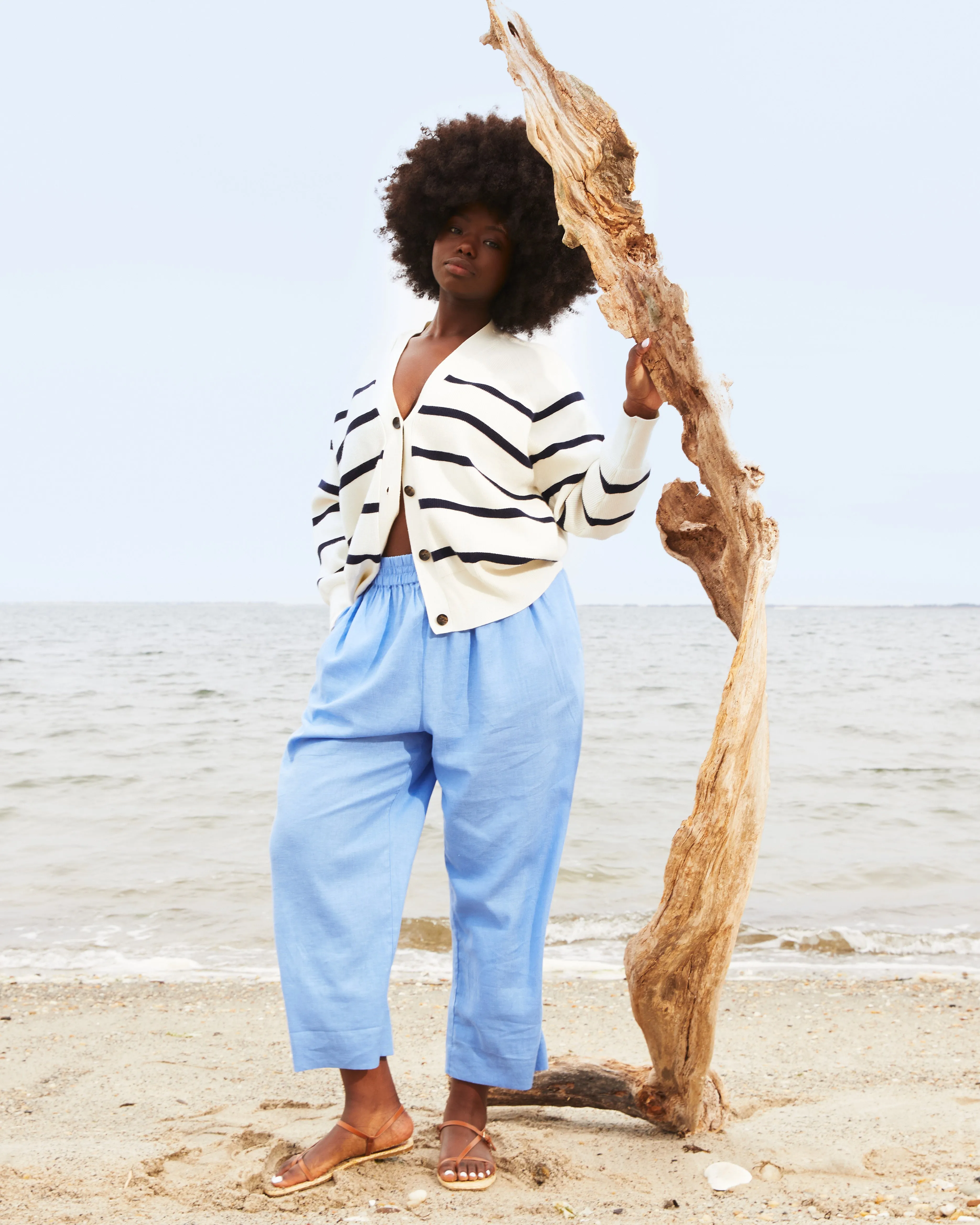 Iris Linen Easy Pull-On Pants - Hamptons Hydrangea sold by Universal Standard