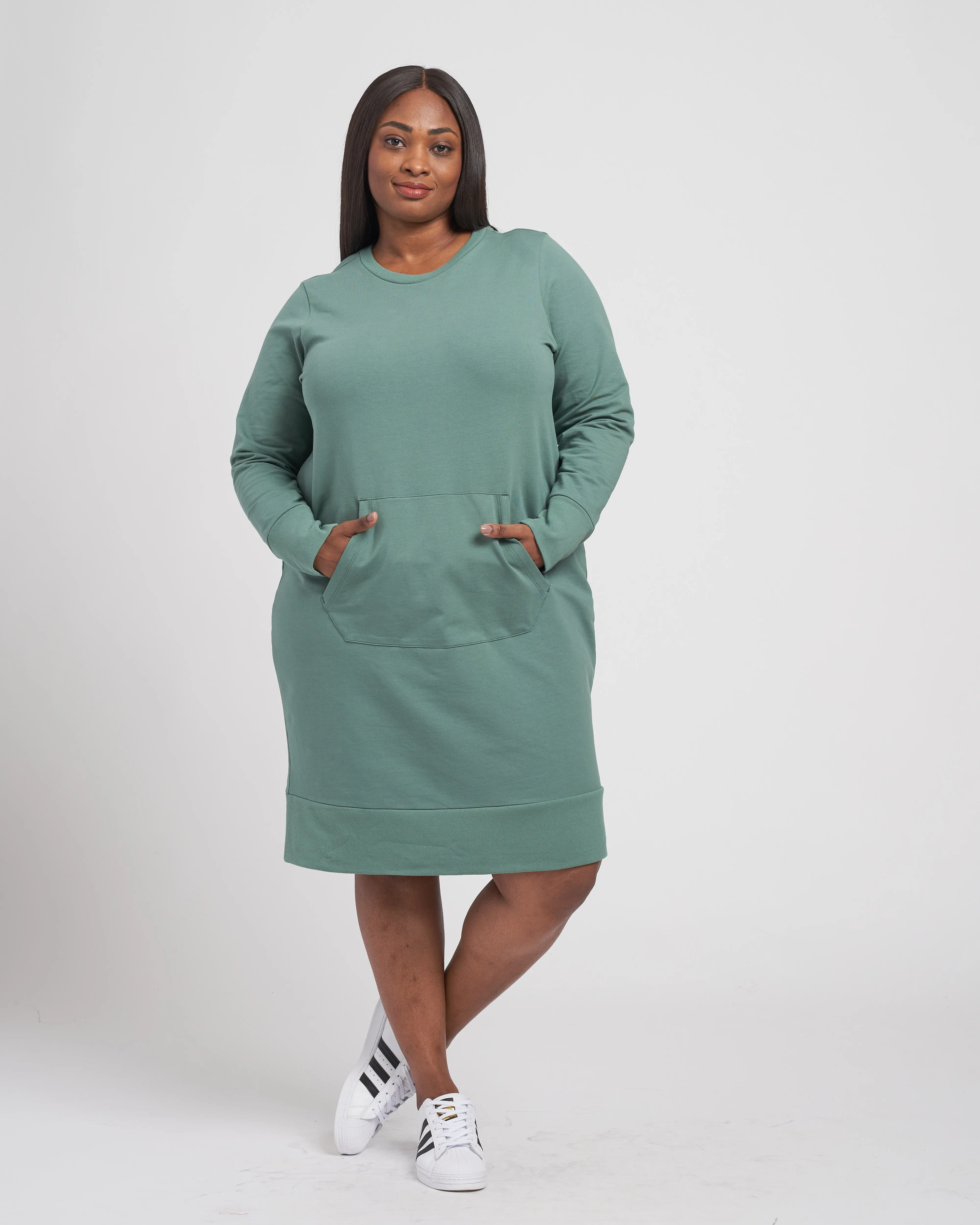 Classic Light Terry Sweatshirt Dress - Deep Aquamarine sold by Universal Standard