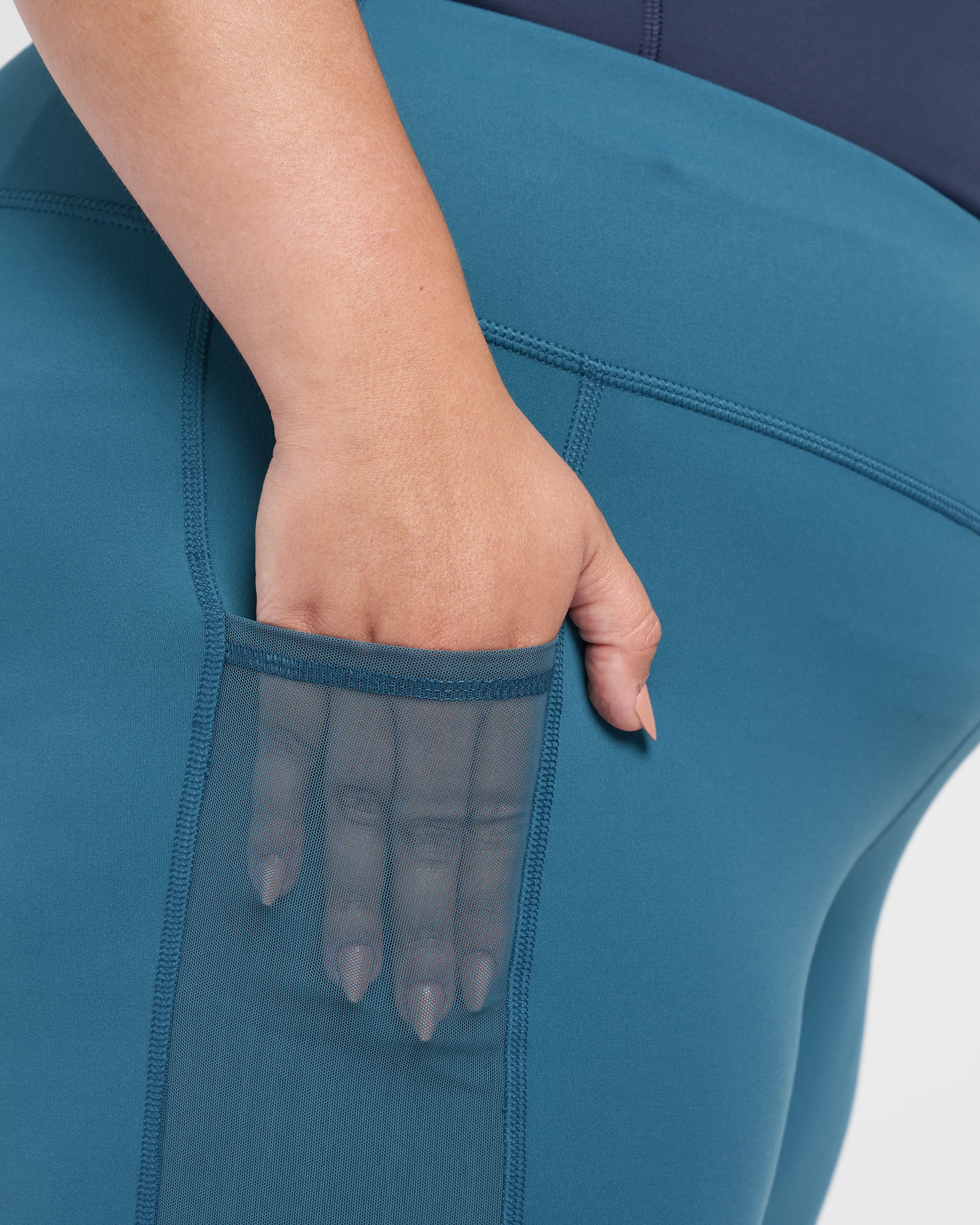 Gabby Cropped Mesh Legging - Deep Teal sold by Universal Standard product image thumbnail 2