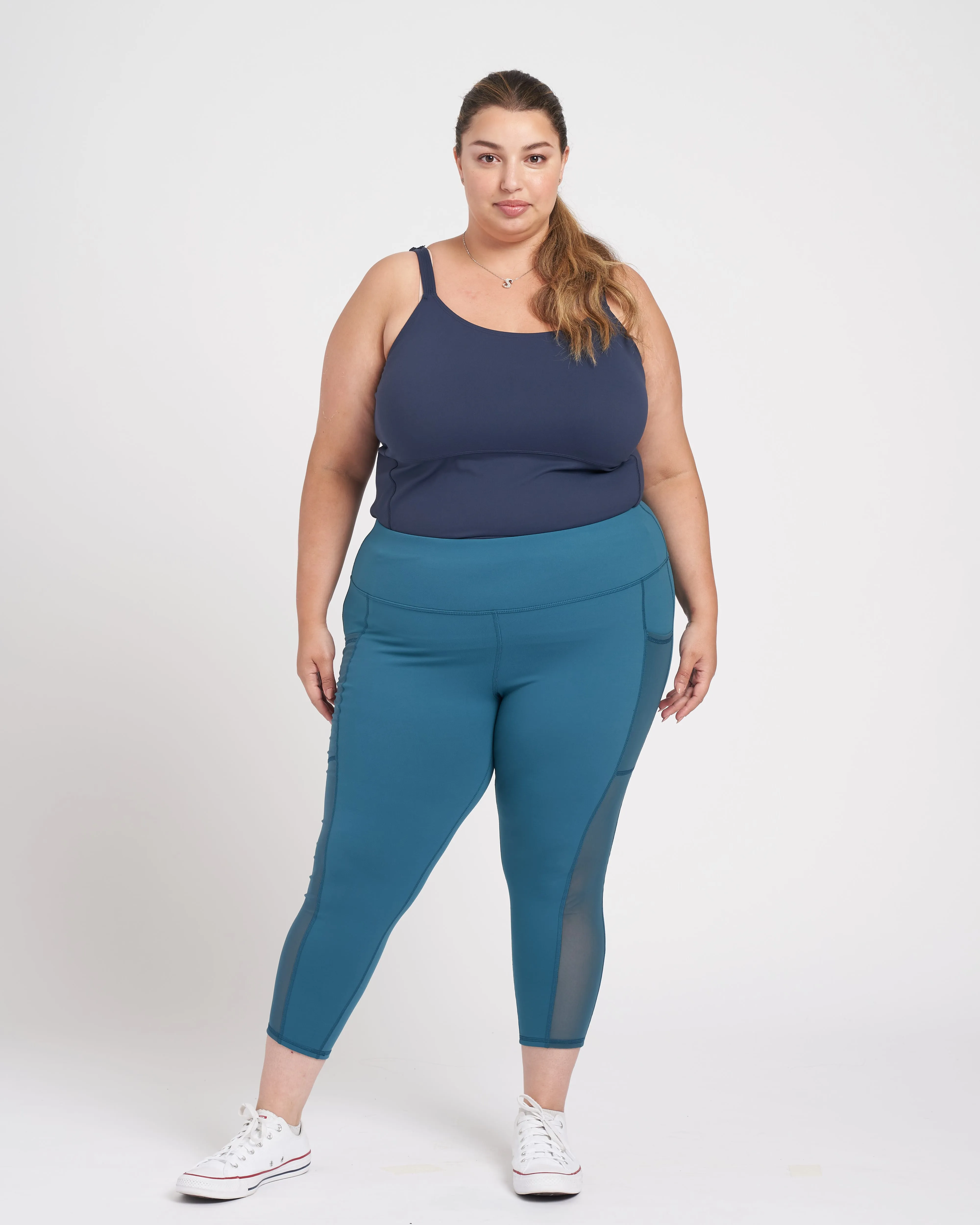 Gabby Cropped Mesh Legging - Deep Teal sold by Universal Standard product image thumbnail 4