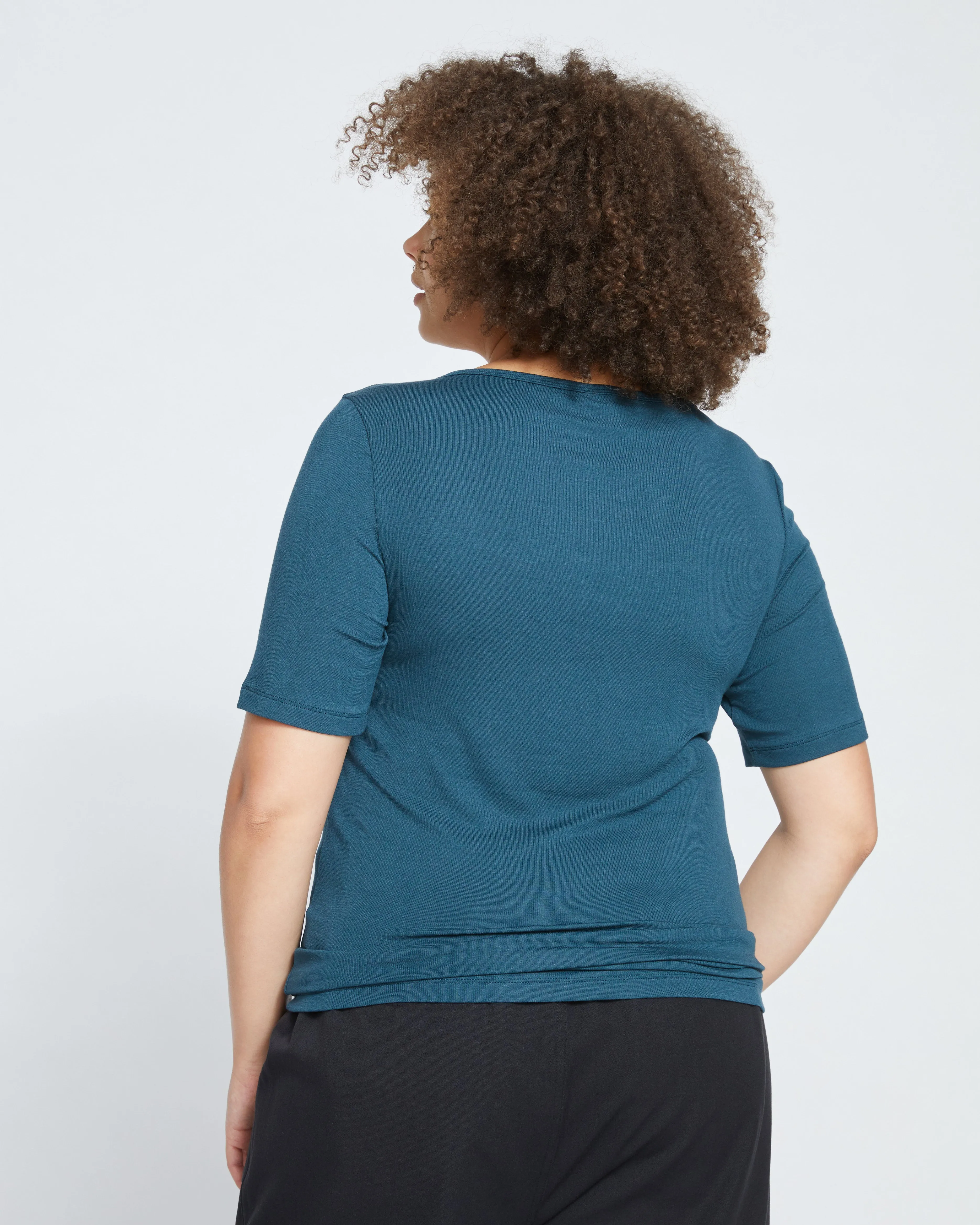 Foundation Short Sleeve Square Neck Tee - Deep Sea sold by Universal Standard product image thumbnail 4