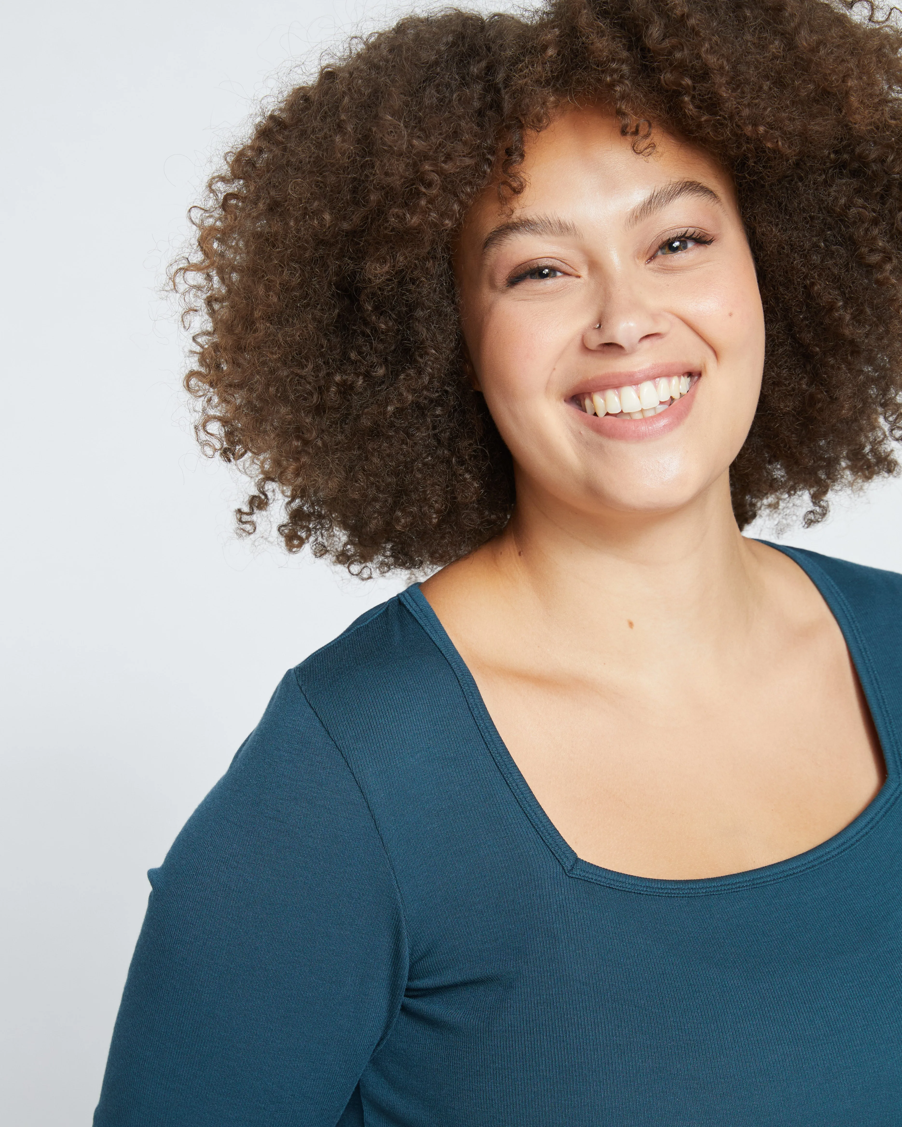 Foundation Short Sleeve Square Neck Tee - Deep Sea sold by Universal Standard product image thumbnail 2