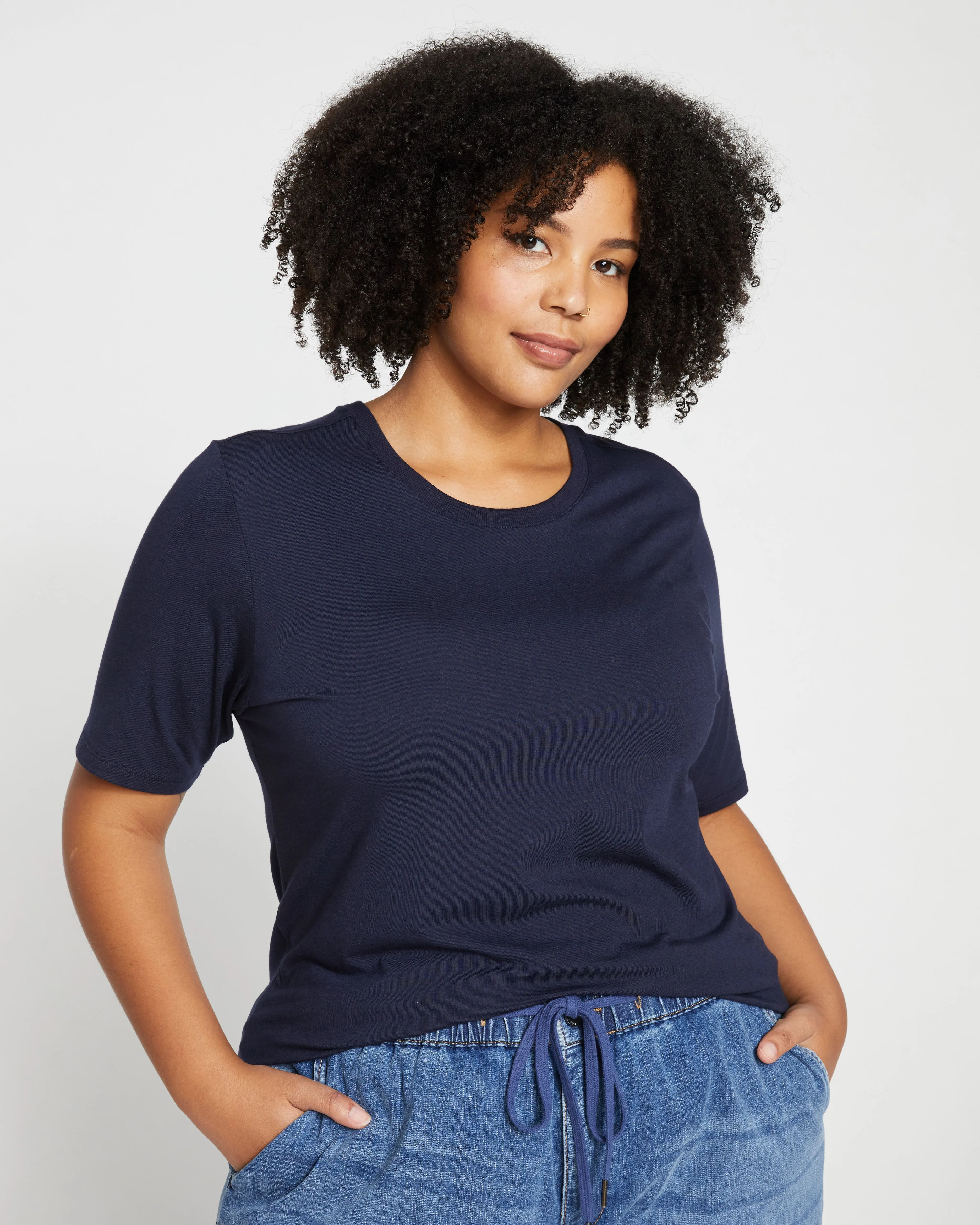 Maia Stovepipe Sleeve Tee - Midnight sold by Universal Standard