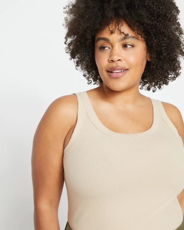 Roitfeld Ribbed Tank - Barley sold by Universal Standard