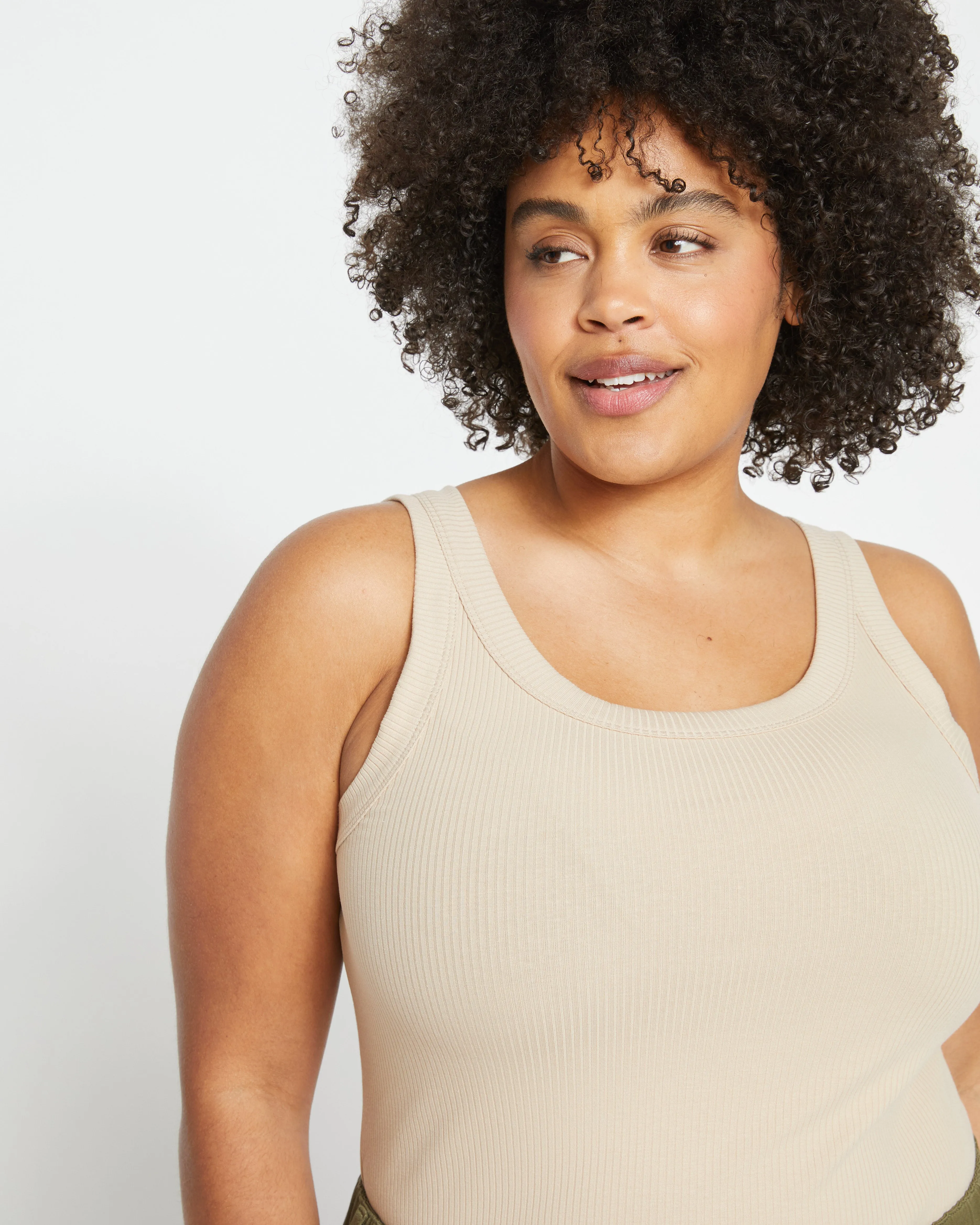 Roitfeld Ribbed Tank - Barley sold by Universal Standard