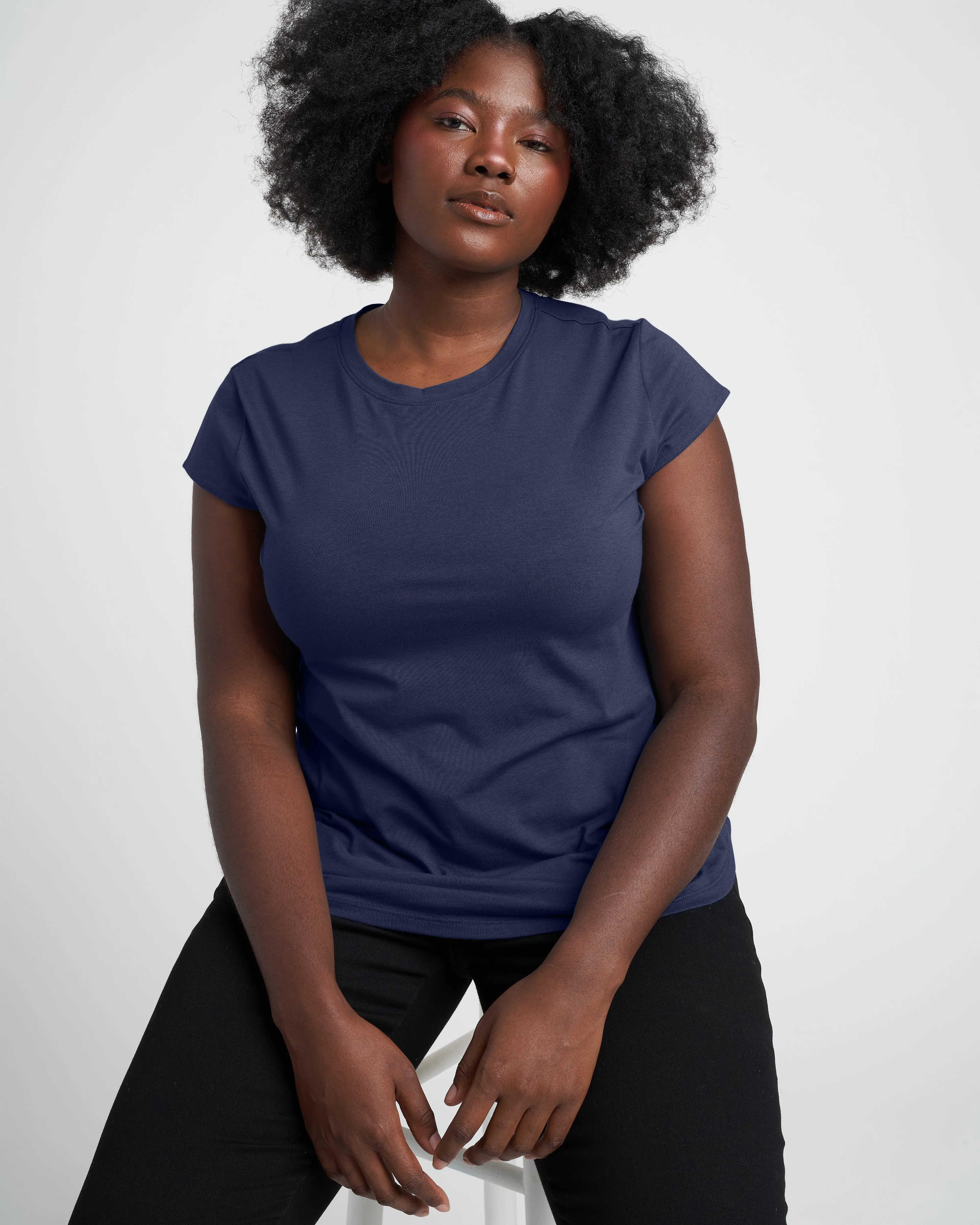 Ashley Cap Sleeve Tee - Midnight sold by Universal Standard product image thumbnail 2