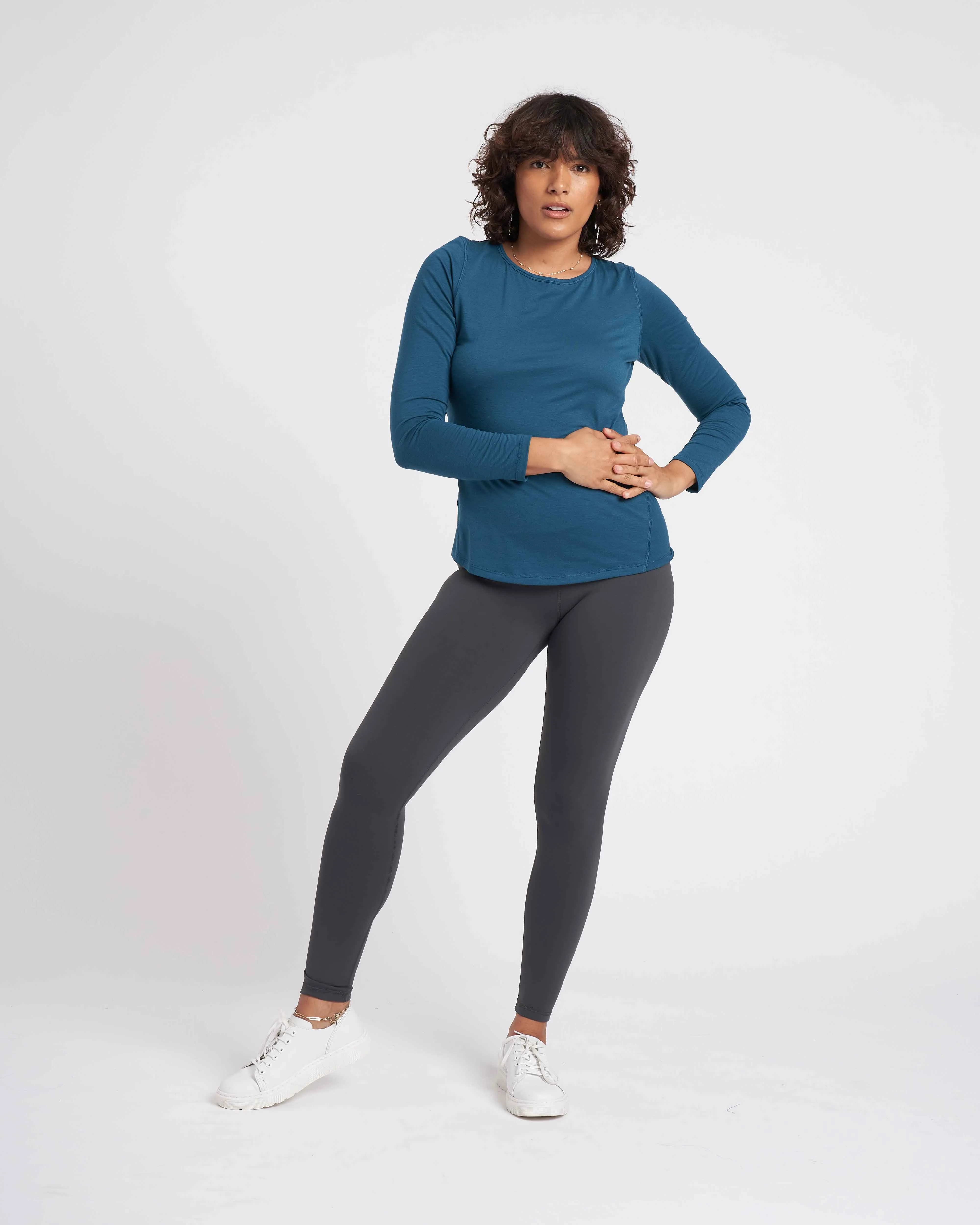 Mia Long Sleeve Movement Tee - Deep Teal sold by Universal Standard