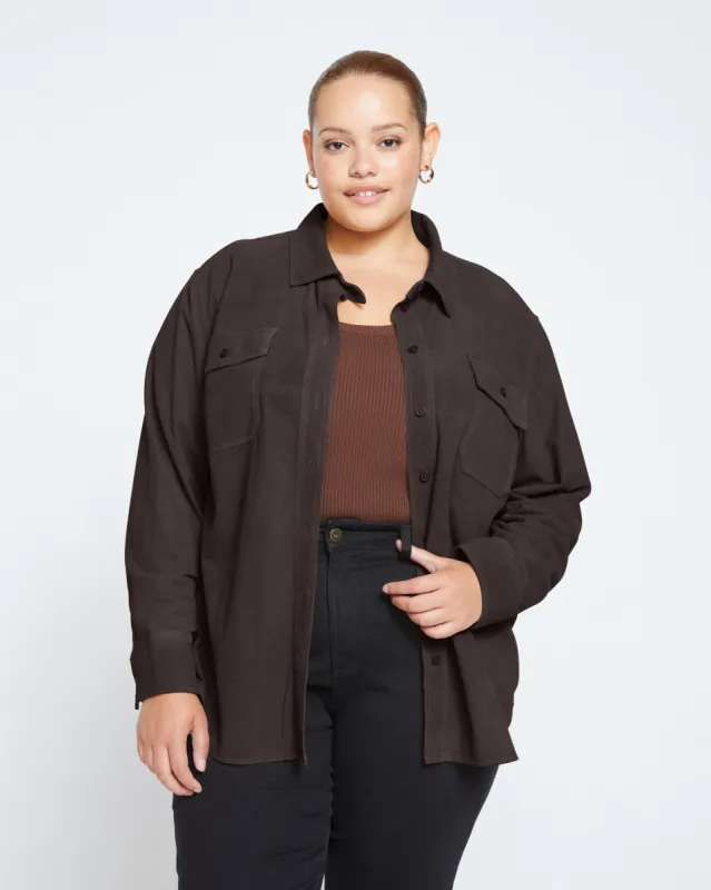 Suede Greenwich Jacket - Earth sold by Universal Standard