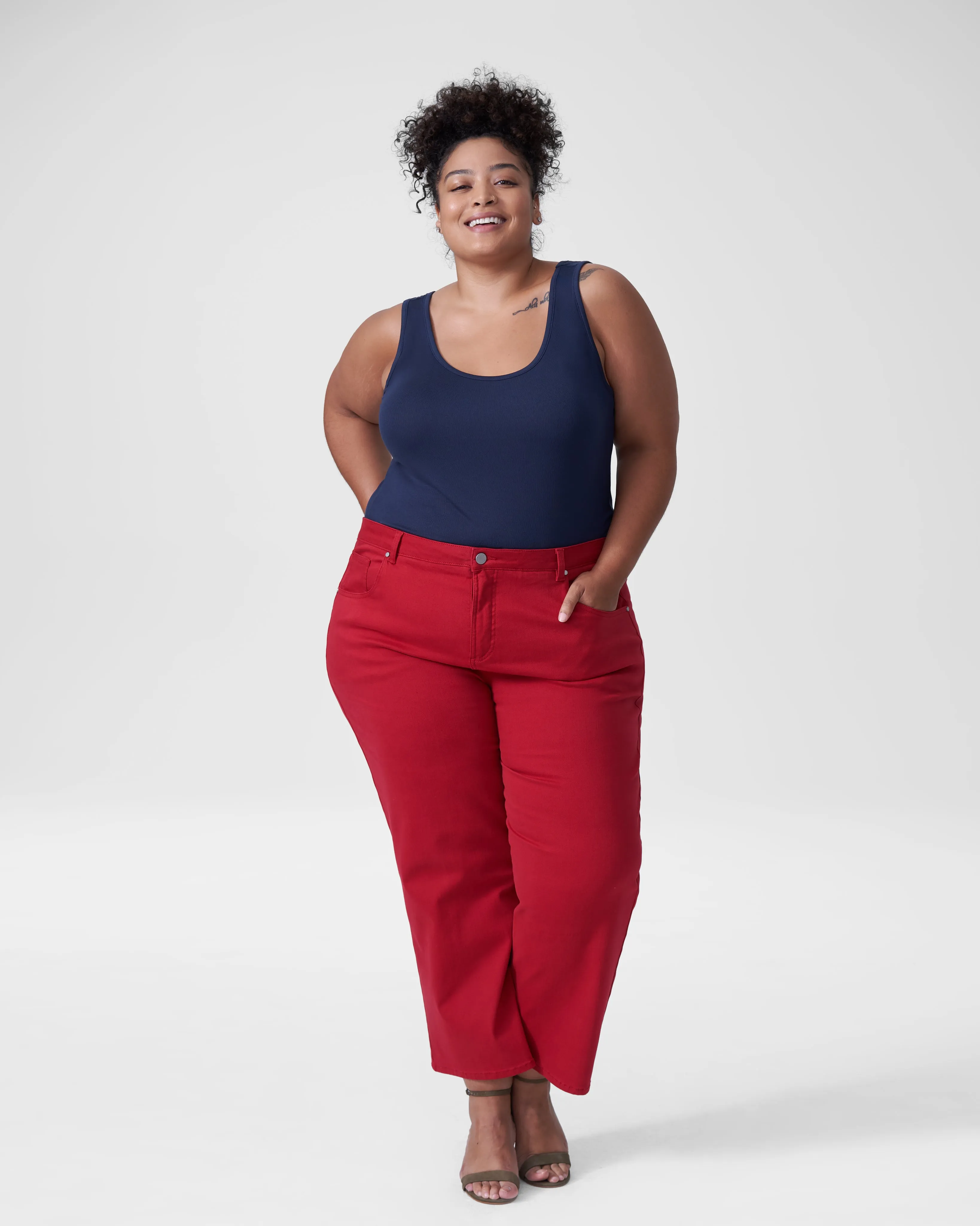 Bae Boyfriend Crop Jeans - Red Dahlia sold by Universal Standard