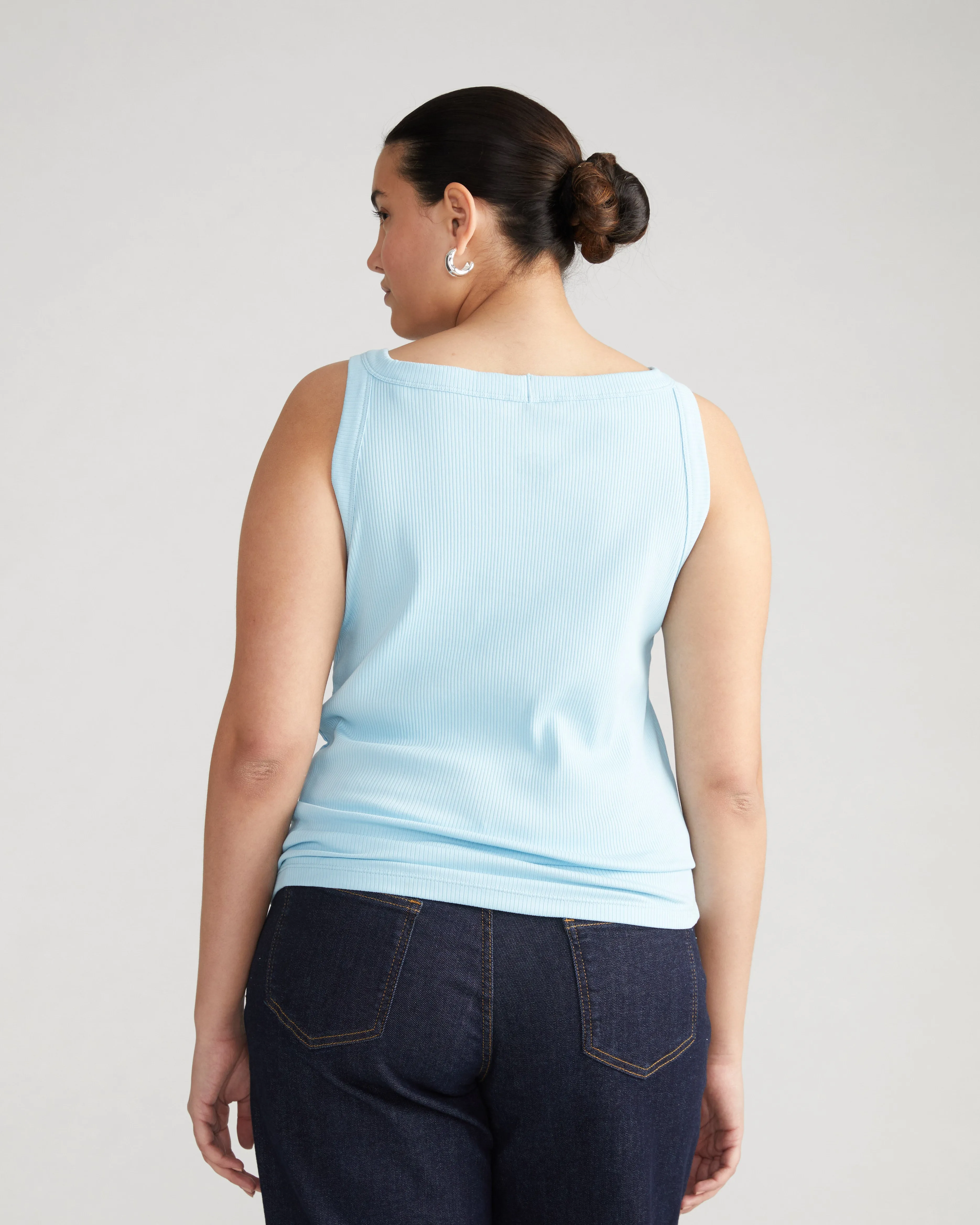 Roitfeld Ribbed Tank - Clear Sky sold by Universal Standard product image thumbnail 3